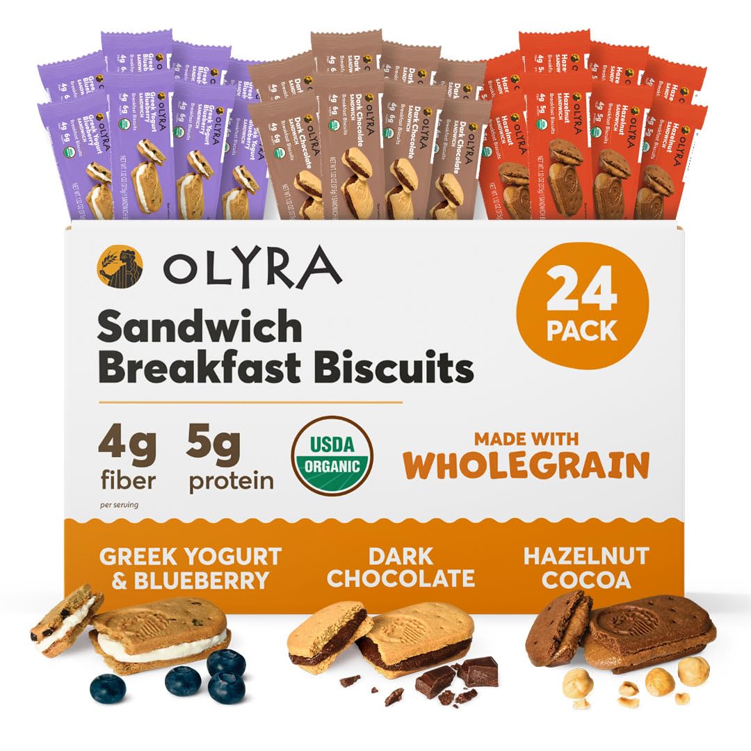 Olyra Variety Pack Sandwich Breakfast Biscuits for Healthy Snacking