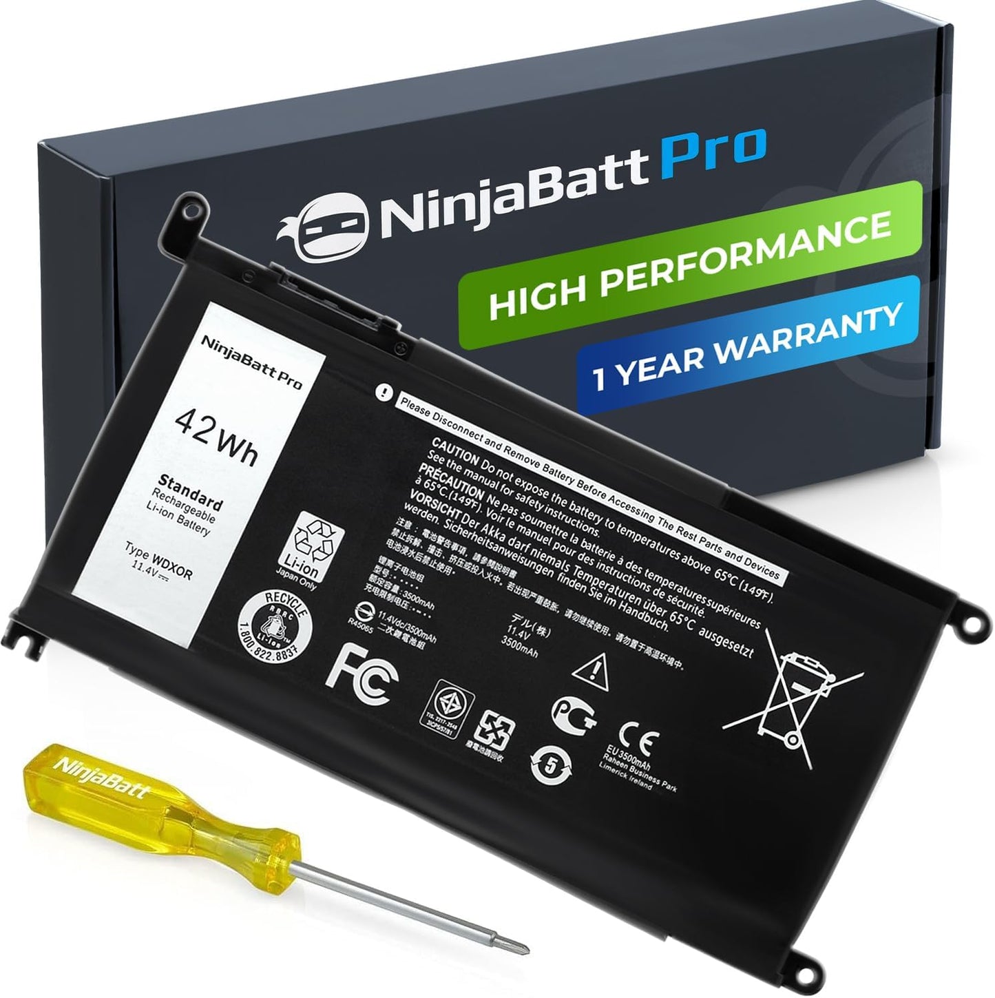 NinjaBatt 1000+ Charge Cycles Battery for Dell Inspiron Models