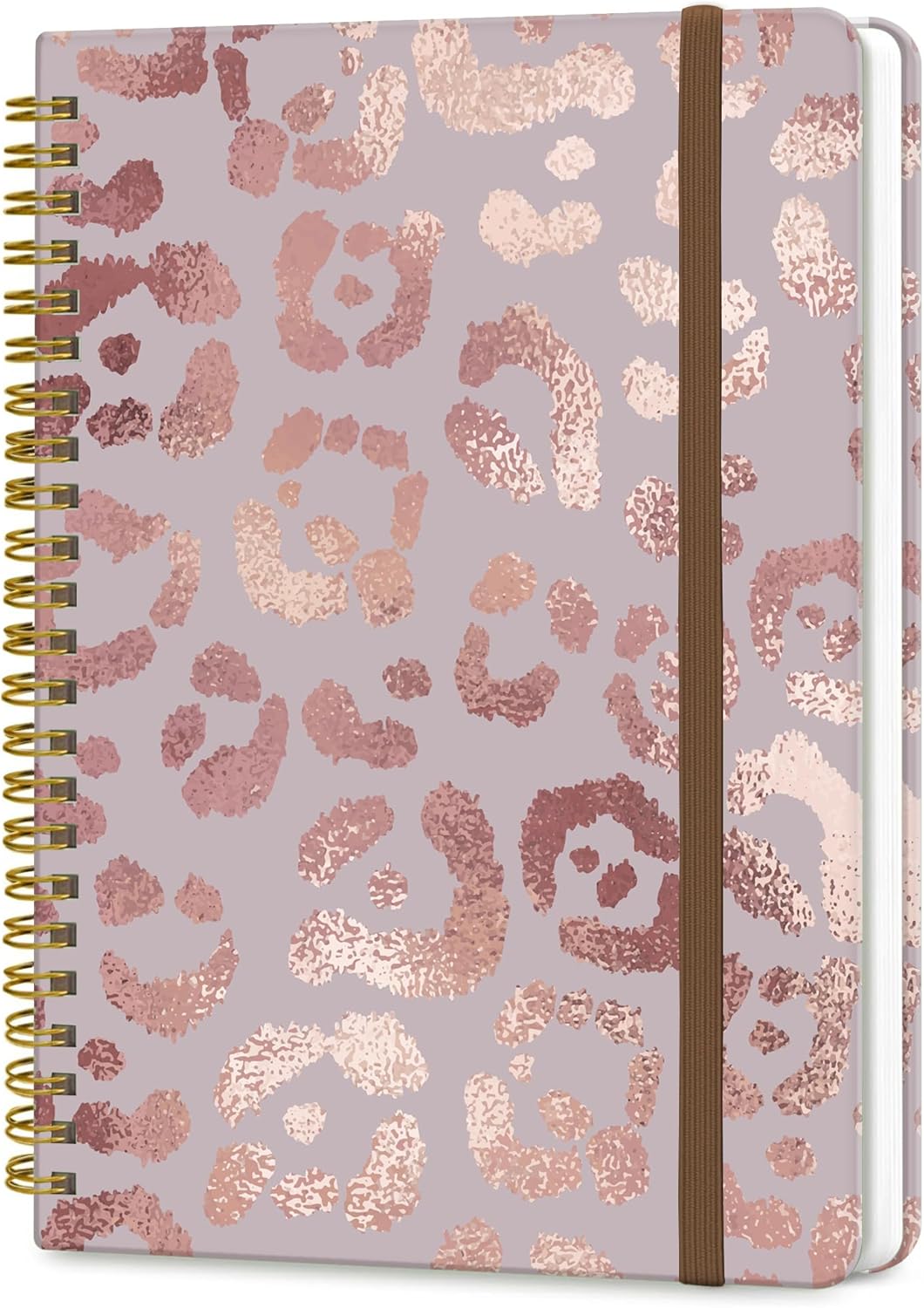 Pink Glitter Leopard Spiral Notebook, A5 College Ruled, 60 Pages