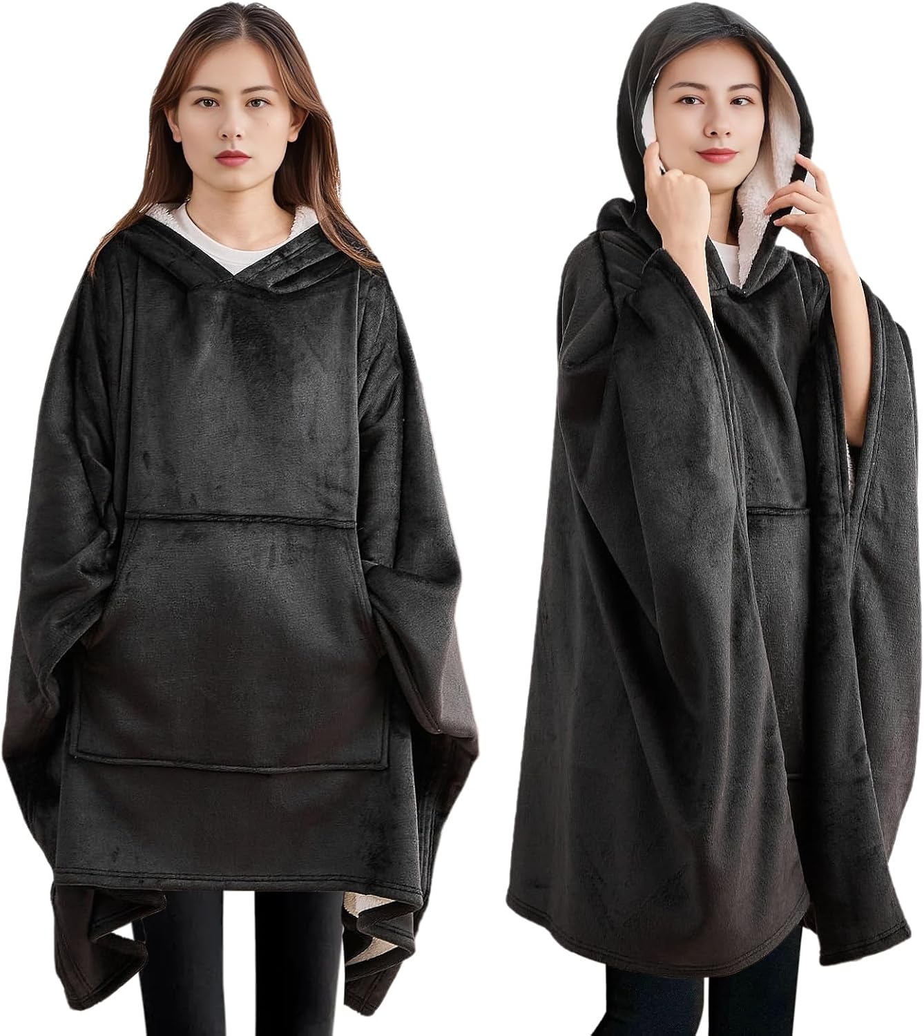 Gogreen Sherpa Hoodie Blanket - Cozy Giant Pocket!