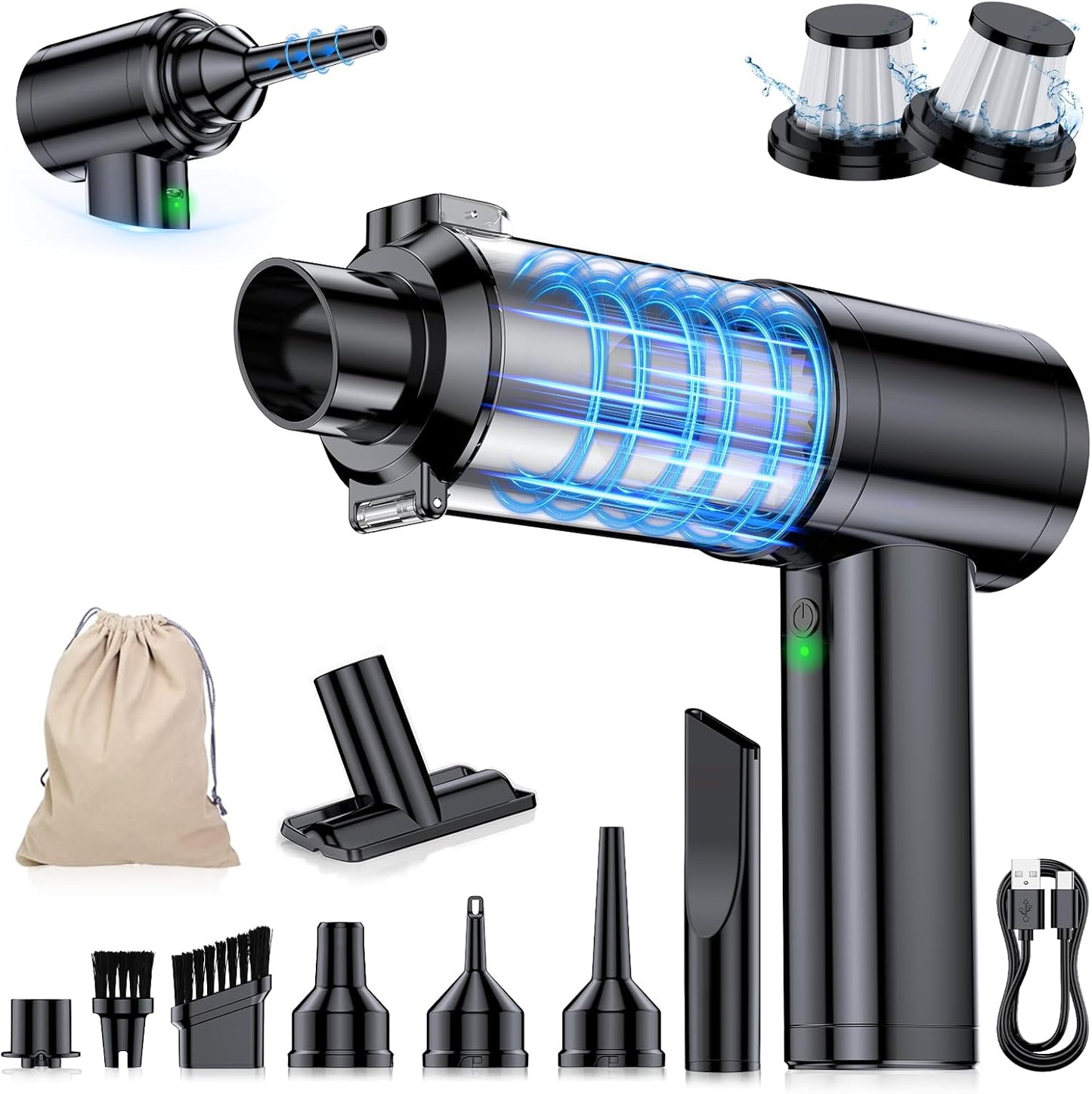 Car Vacuum Portable Cordless with 35000Pa Suction Power