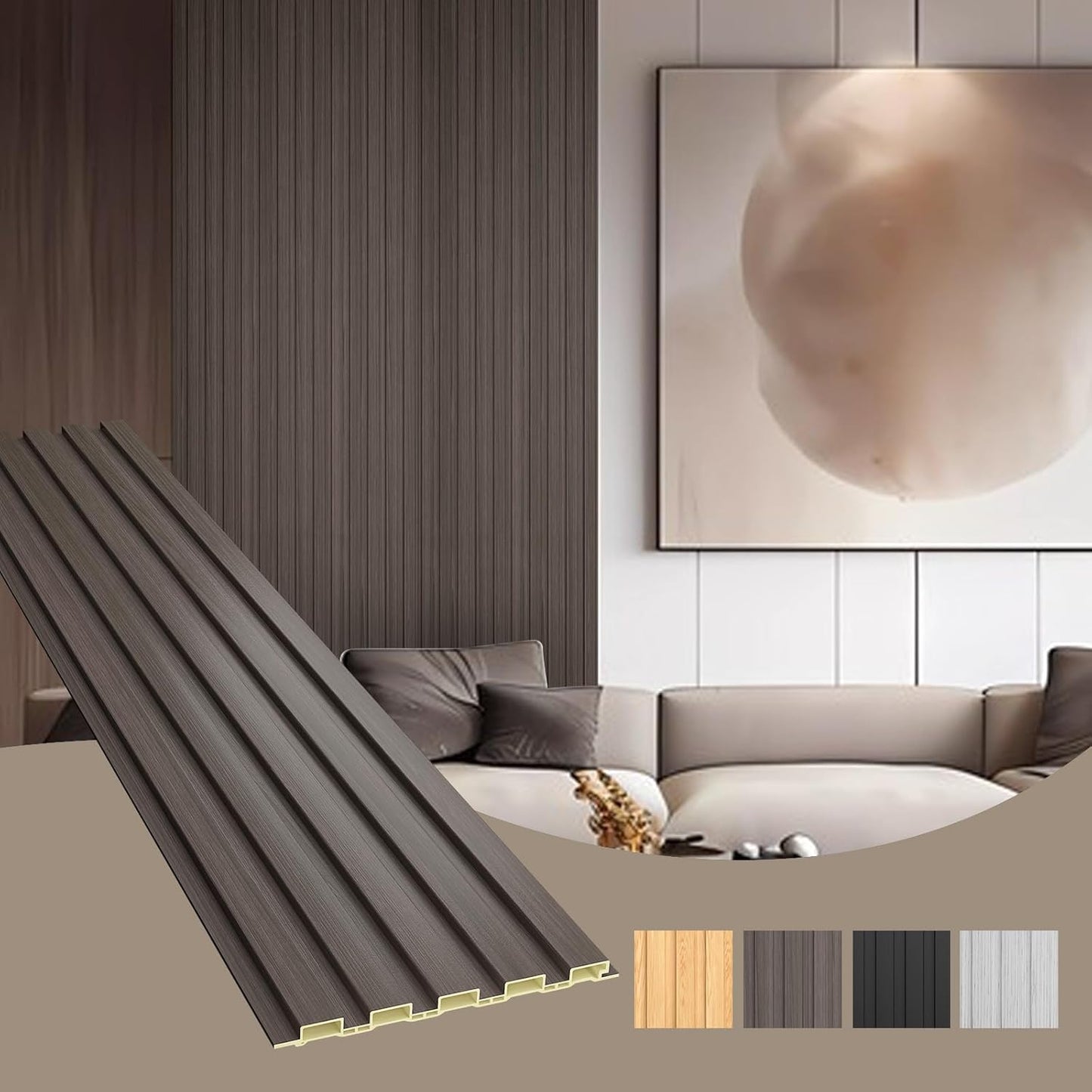 OUZUGIE WPC Acoustic Slat Wall Paneling for Stylish Interiors