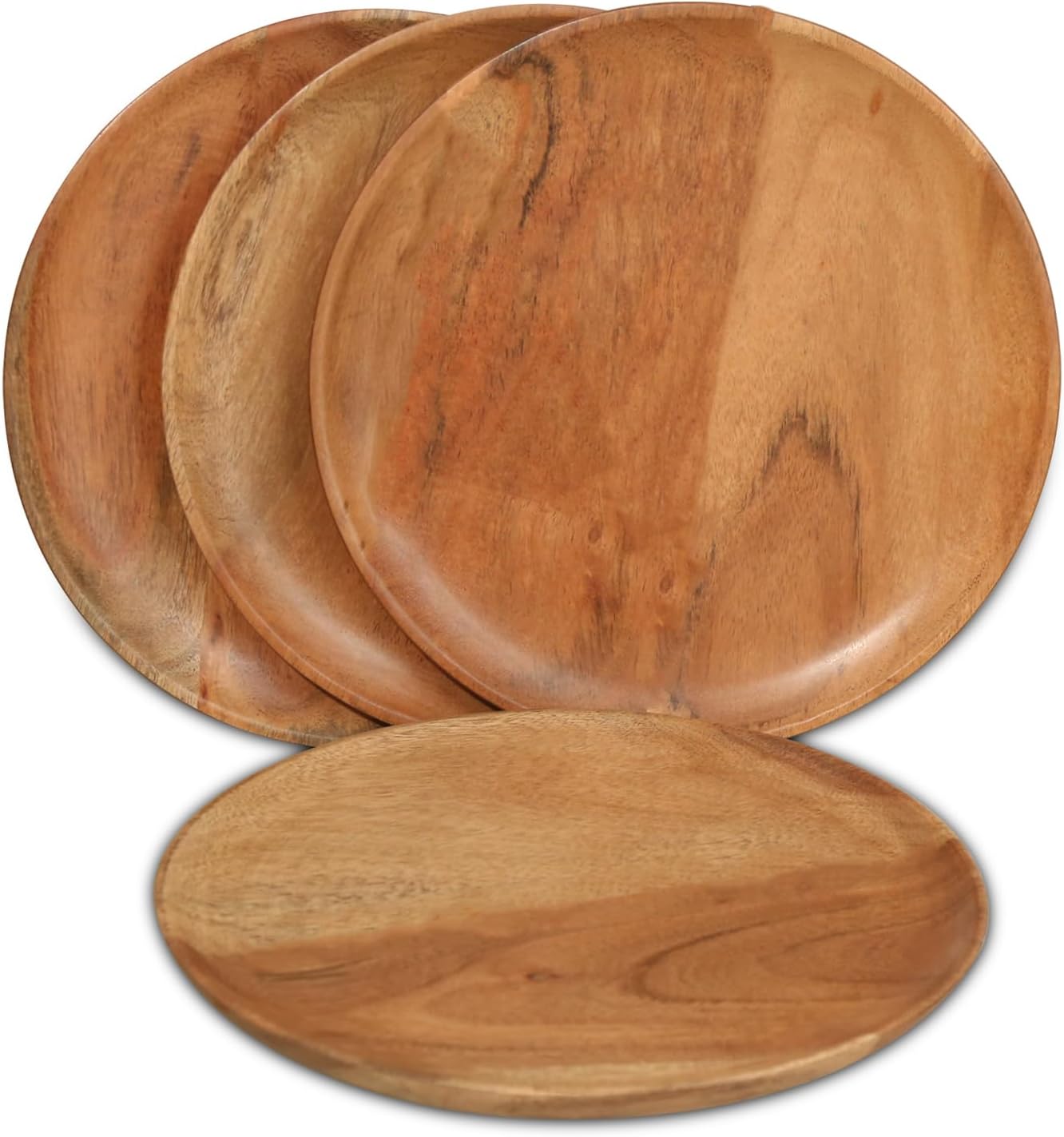 Eco-Friendly Acacia Wood Plates - Elegant Table Decor