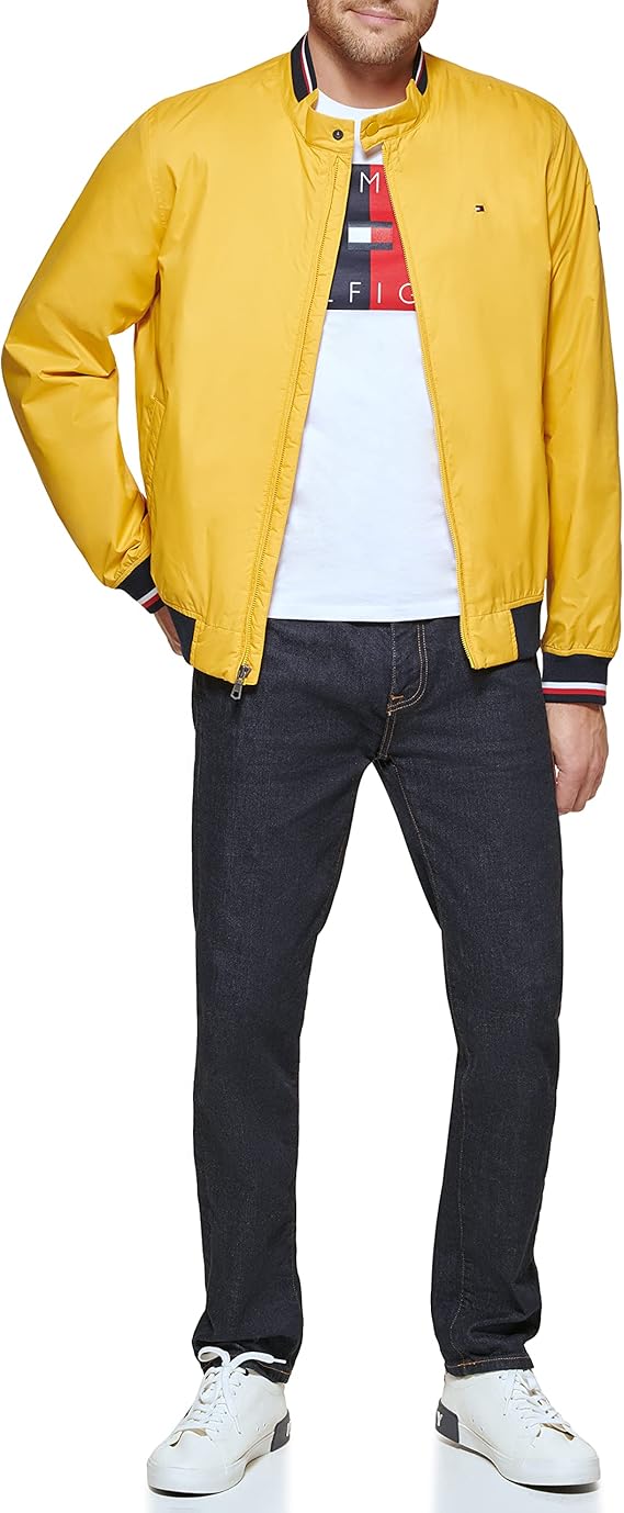 Tommy Hilfiger Men's Lightweight Varsity Rib Knit Bomber Jacket Review
