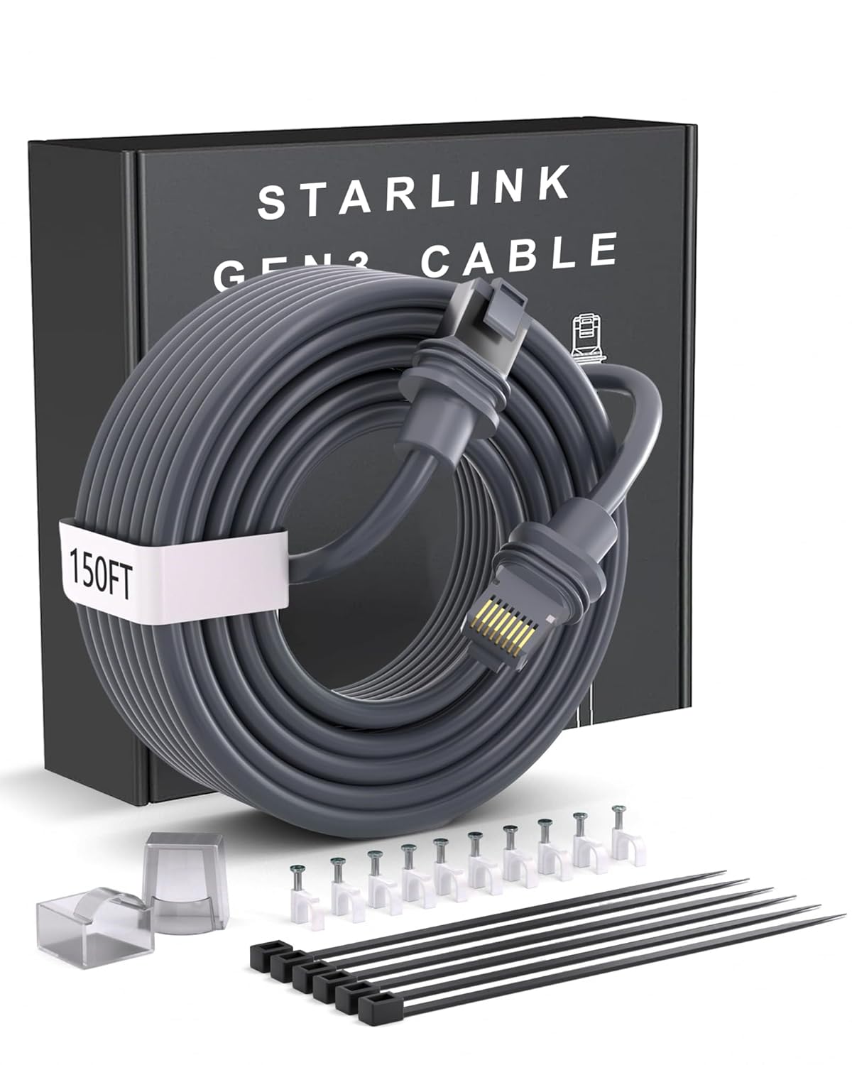 Waterproof 150FT Ethernet Cable for Starlink Gen 3 Kit