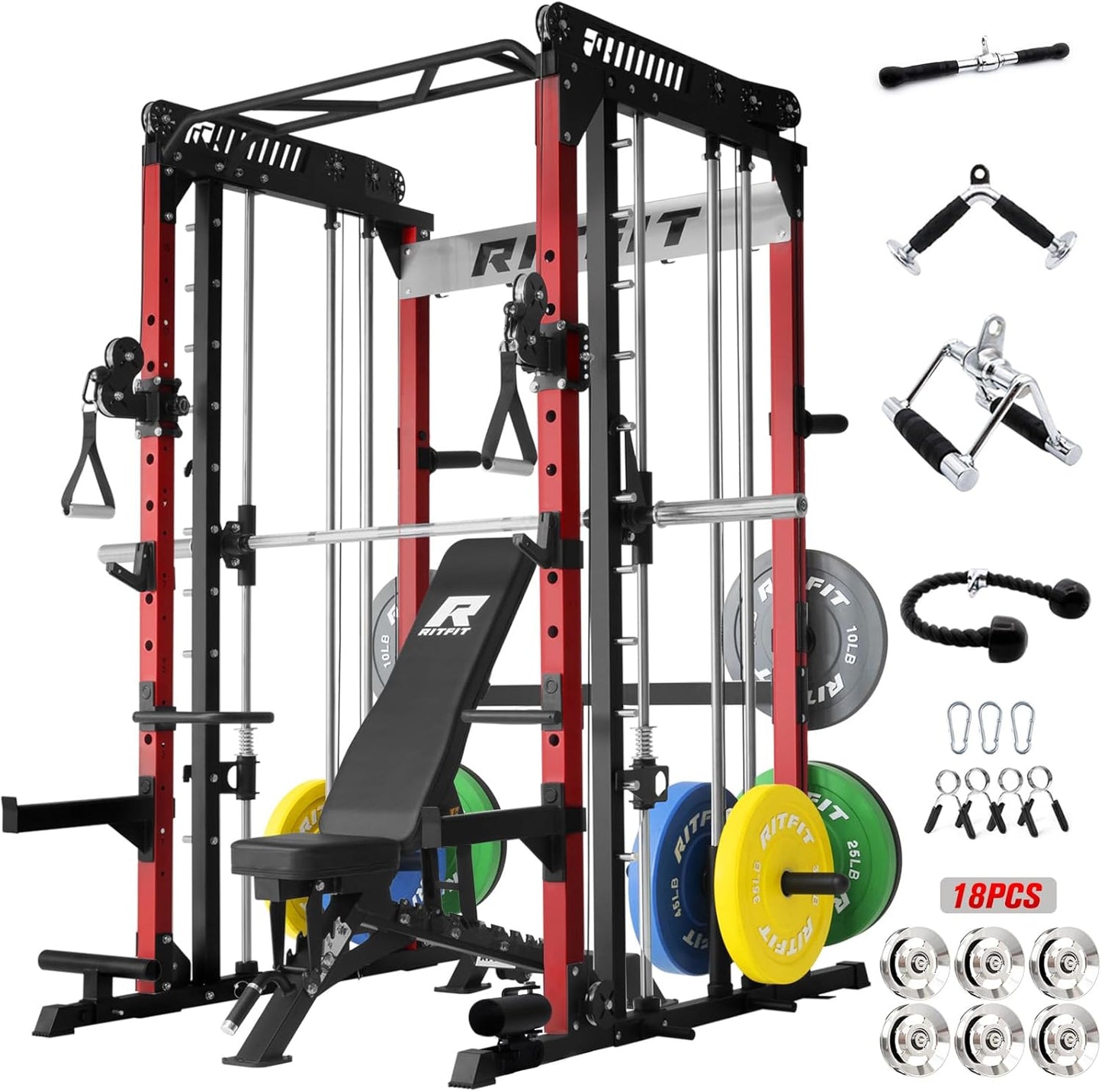 Ultimate Home Gym Package: RitFit Smith Machine & Cable Crossover