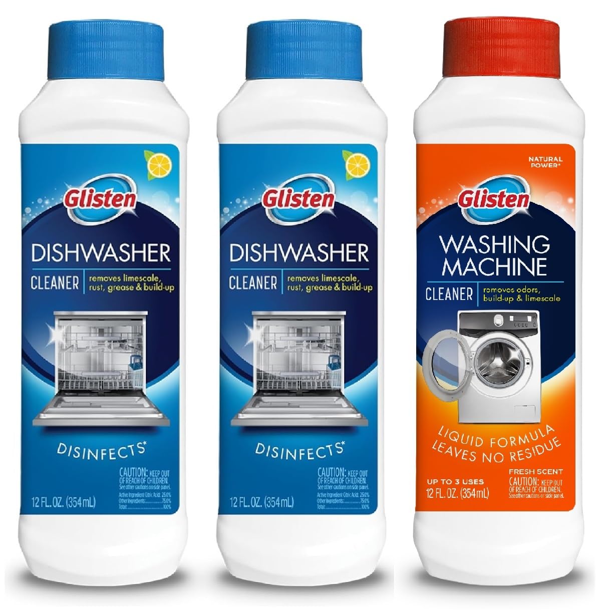 ShineBright Bundle: 2-Pack Dishwasher & Washing Machine Cleaner