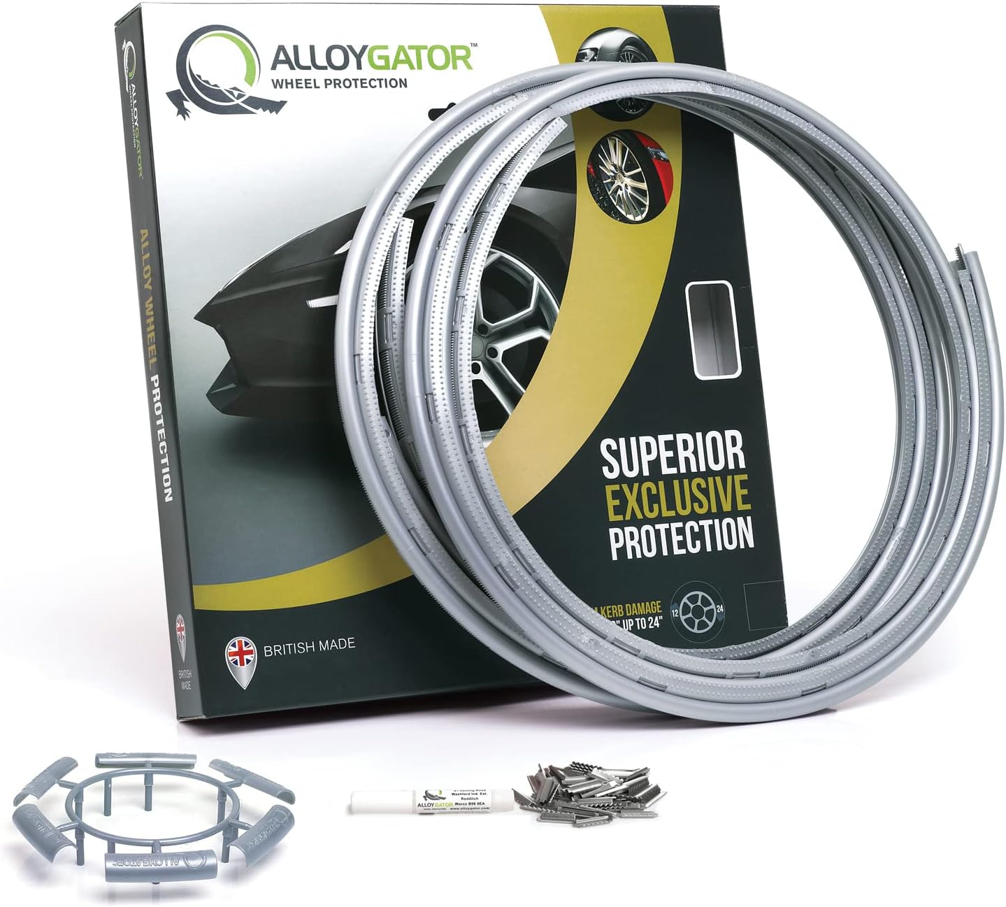 Silver Rim Protector for Car Wheels - Premium Alloy Wheel Guard