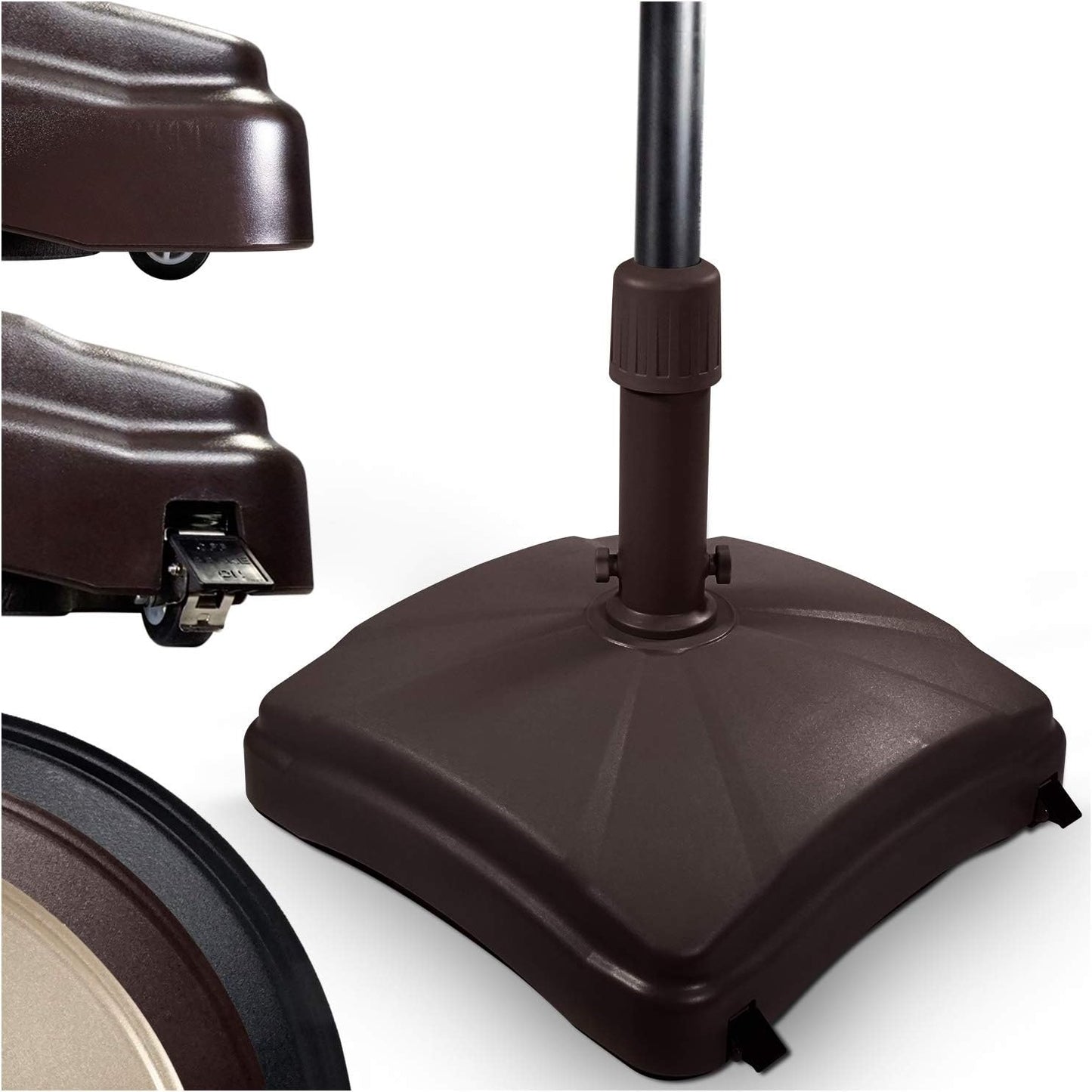 Outdoor Umbrella Stand with Easy Rolling Base for Patios