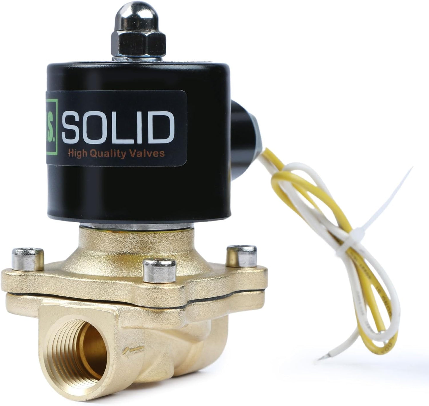U.S. Solid 1/2in Brass Electric Solenoid Valve for Air and Gas