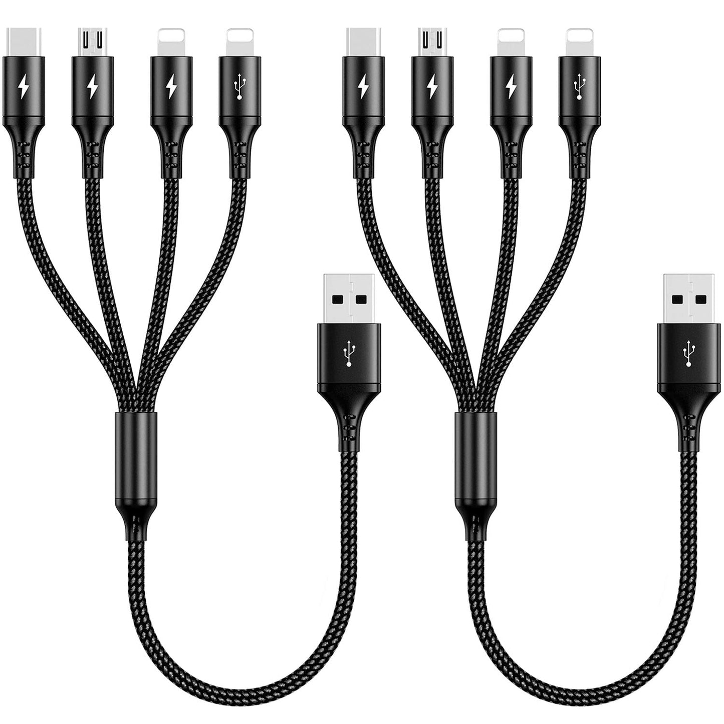 Fast Charge 4-in-1 USB Cable 2 Pack
