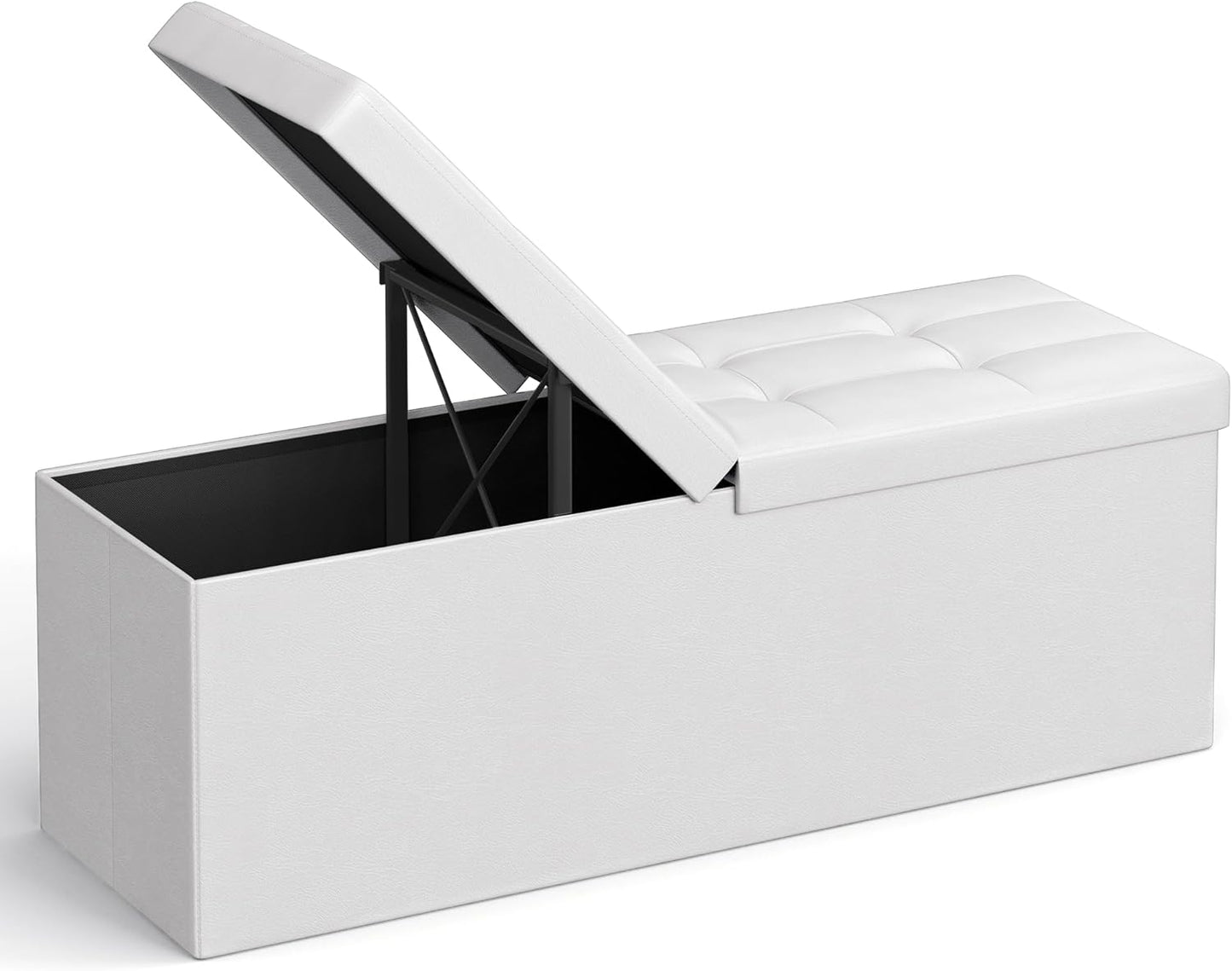Storage Ottoman Bench with Flipping Lid for Living Room Use
