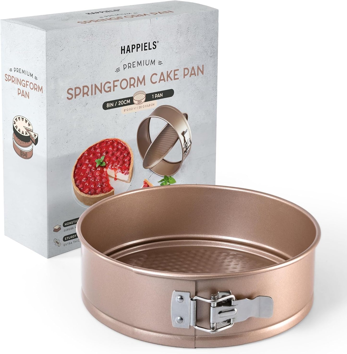 HAPPIELS Nonstick 8 Inch Springform Cake Pan for Perfect Baking