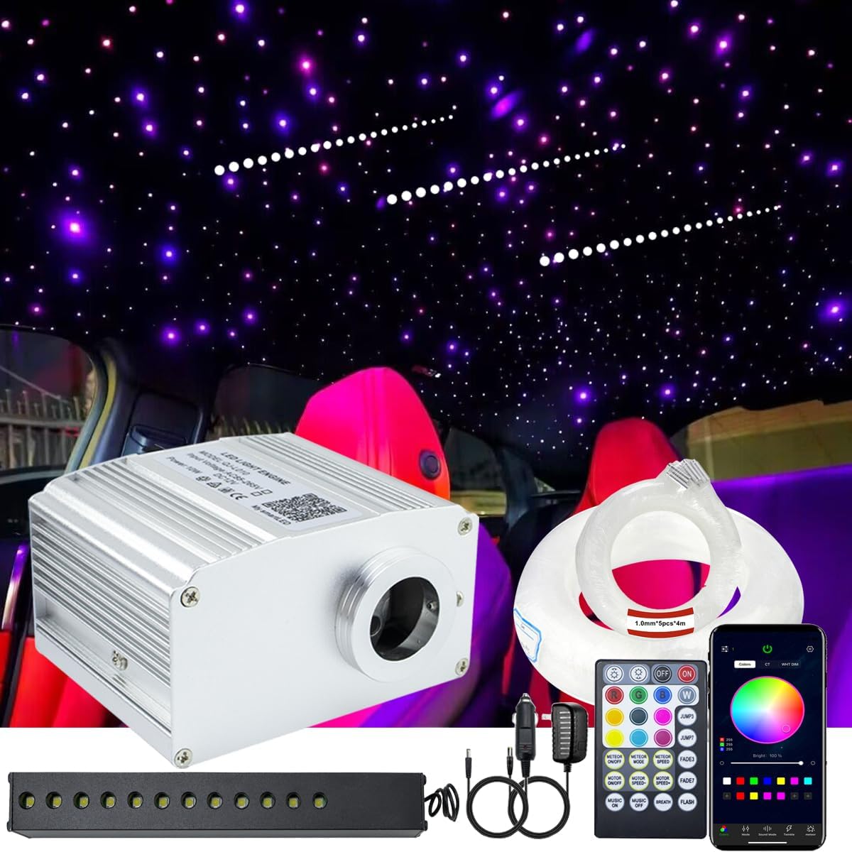 10W RGBW Twinkle Fiber Optic Starlight Lights for Home Decor