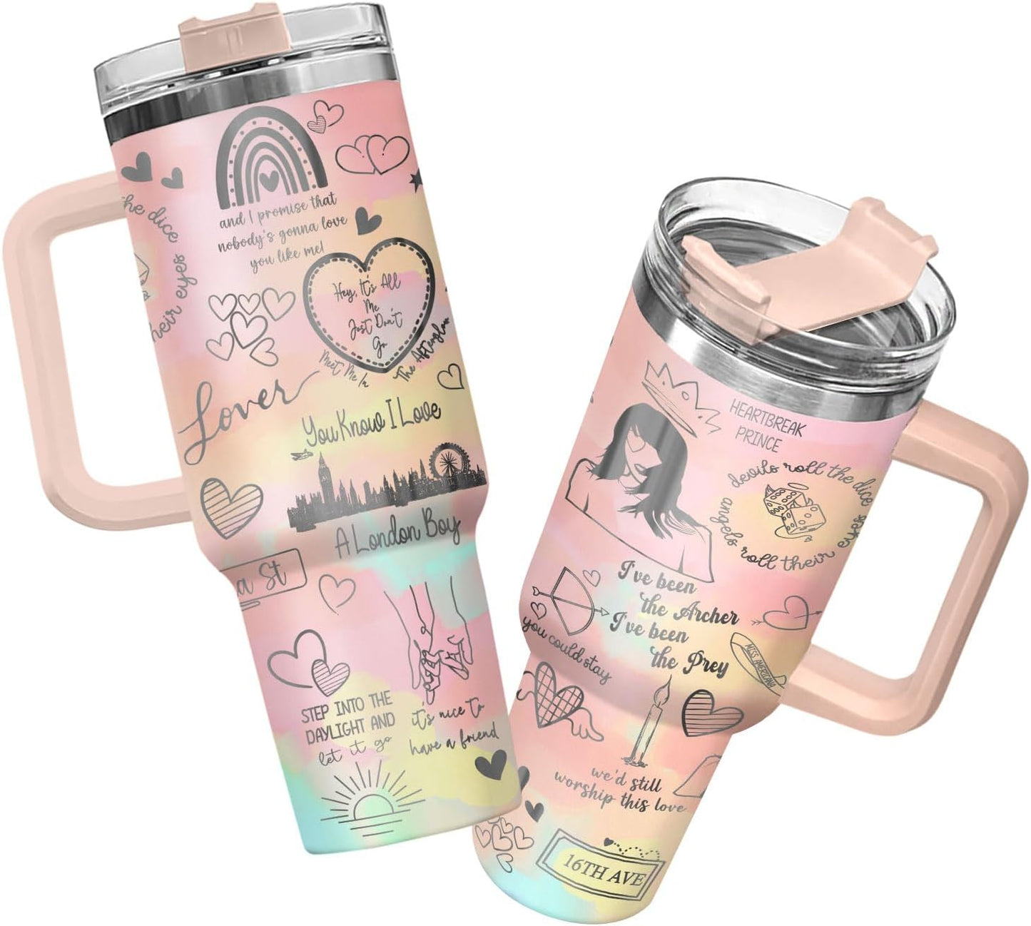 34HD Singer Tumbler 40 Oz Stainless Steel Music Mug for Gifts