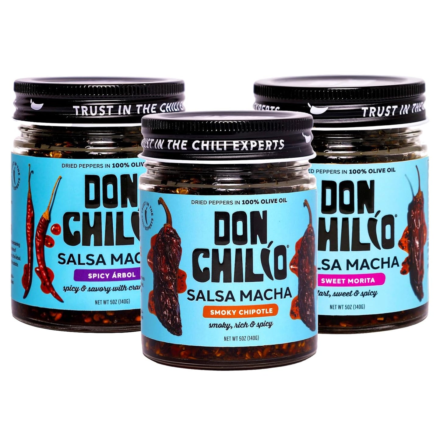 Don Chilio Salsa Macha Chili Oil Variety Bundle - 3 Pack