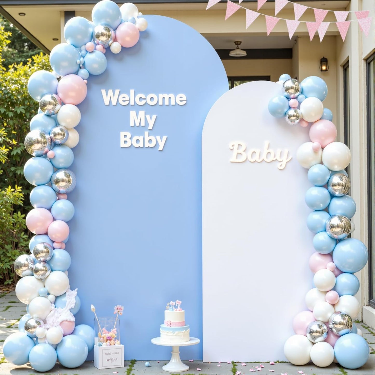 Blue and White Arch Cover Set for Stunning Event Backdrops