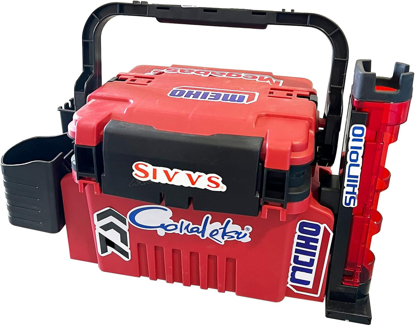 Portable Fishing Tackle Box with Rod Holder - Keeps Bait Fresh!