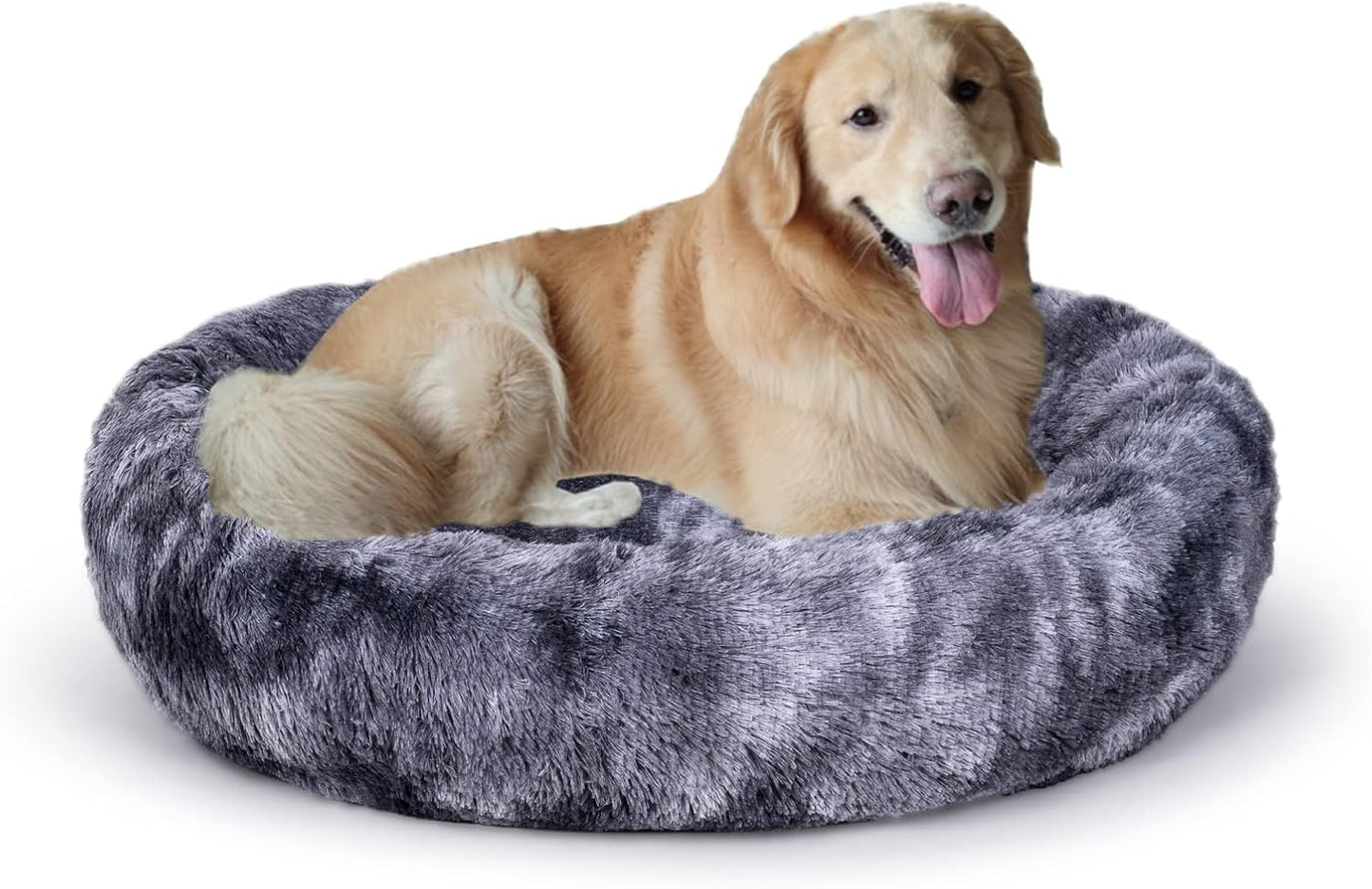 Coohom Oval Calming Donut Cuddler Dog Bed for Small Medium Pets