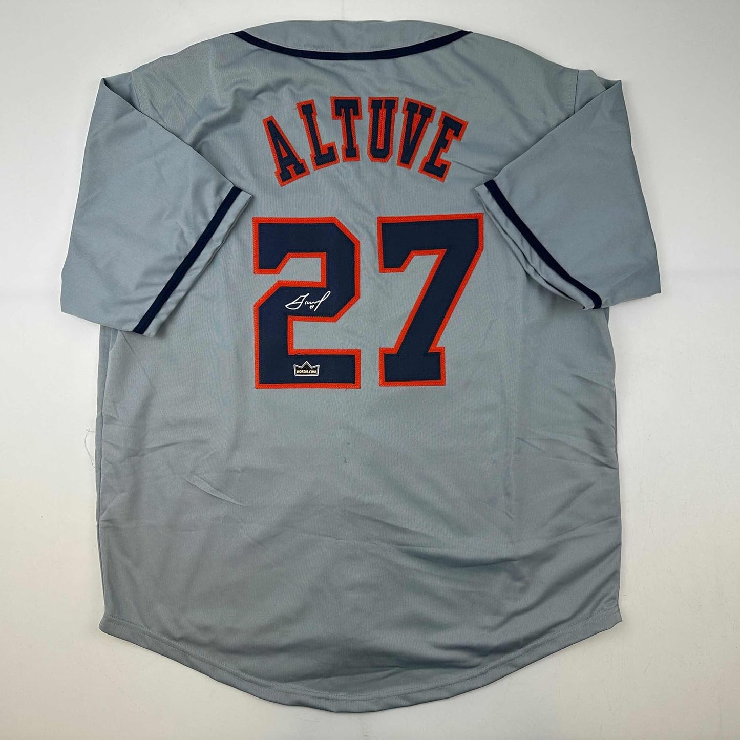Facsimile Autographed Jose Altuve Houston Grey Reprint Jersey