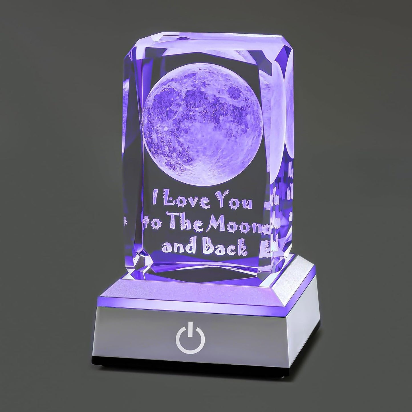 3D Moon Crystal Night Lamp with Adjustable LED Multicolor Lights