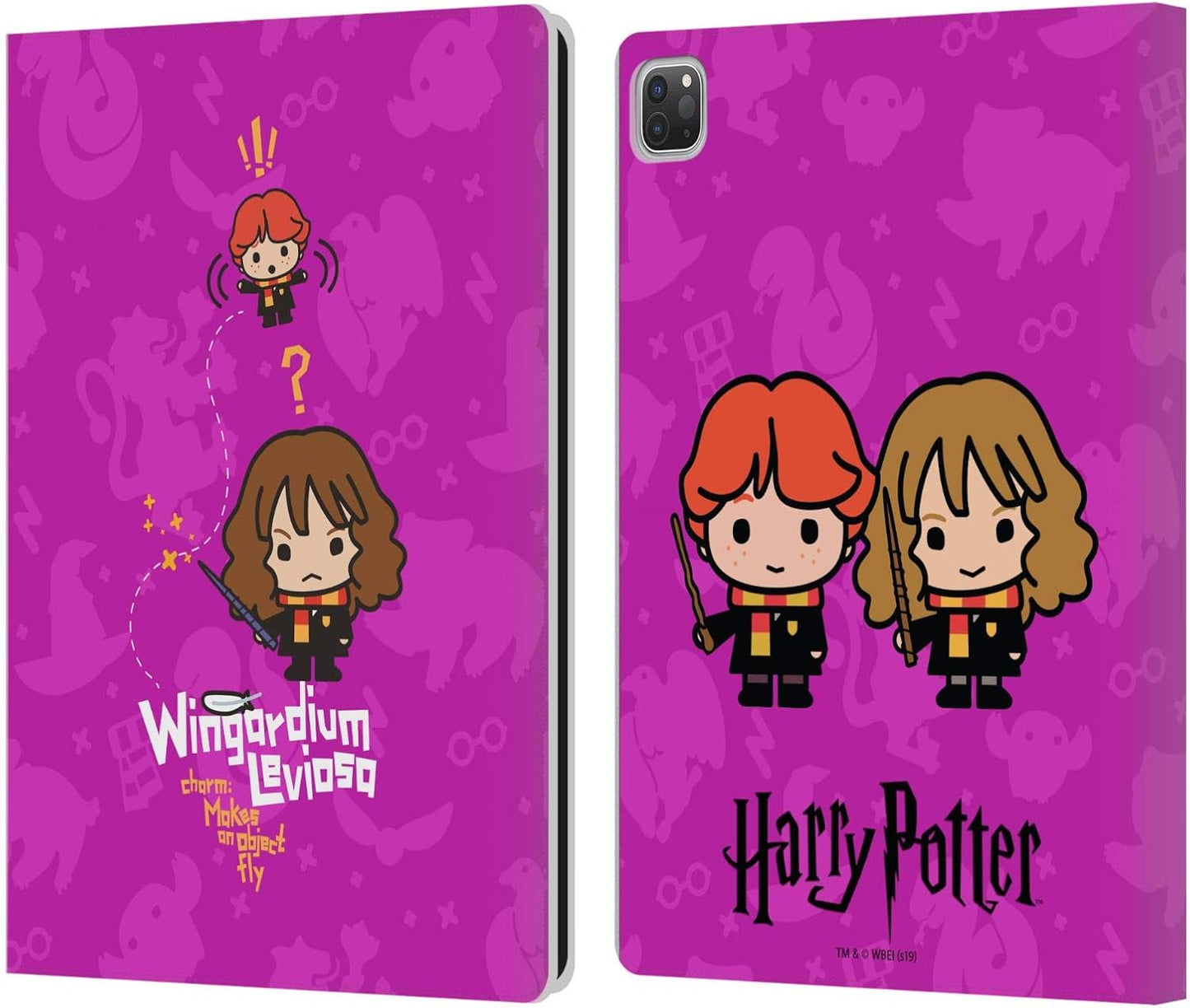 Harry Potter Hermione Ron Spell Leather Wallet Case for iPad Pro