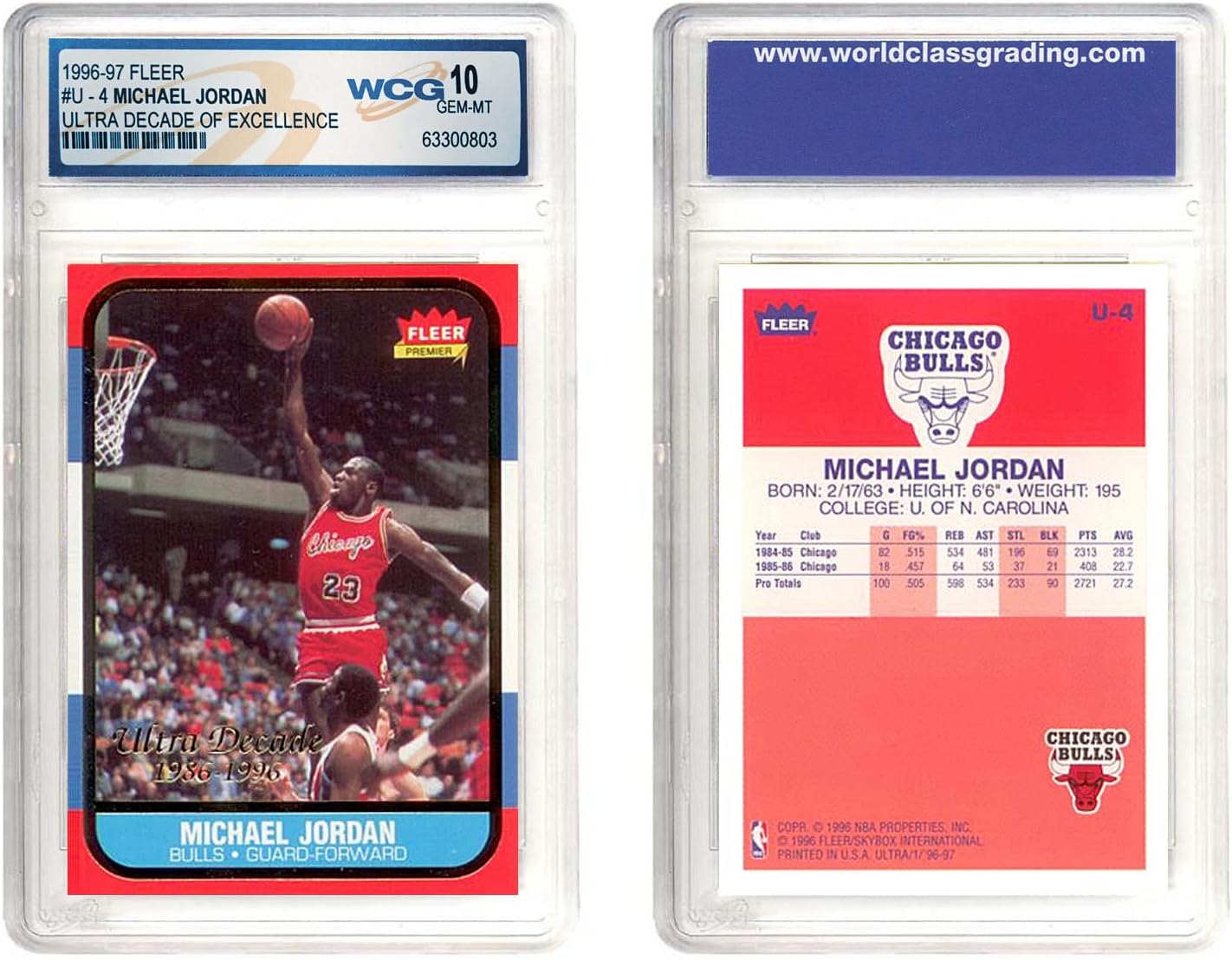 Michael Jordan 1996-97 Fleer Decade of Excellence Ultra Card