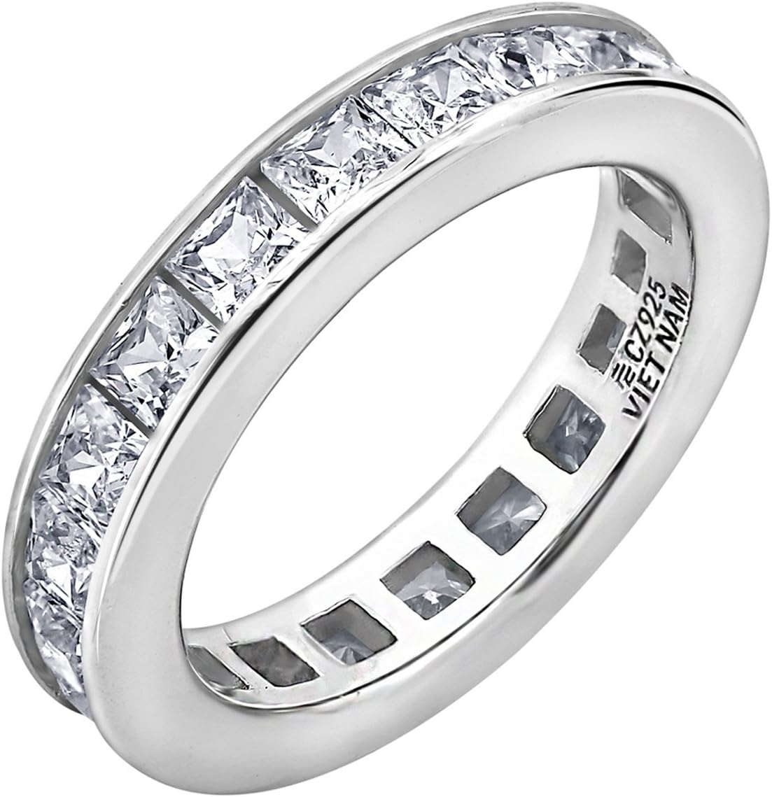 Platinum-Plated Sterling Silver Infinite Elements Band Ring