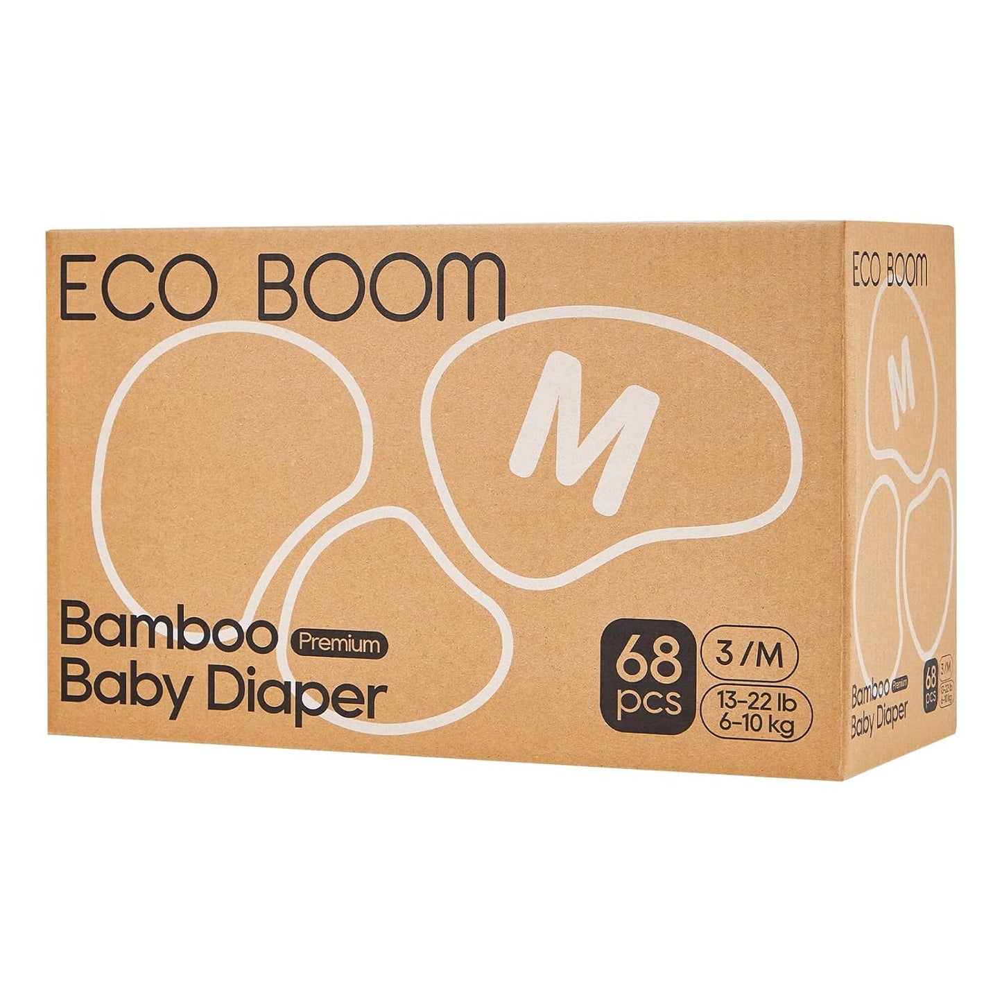 Natural Bamboo Diapers for Infants, Size 3, Soft & Eco-Friendly