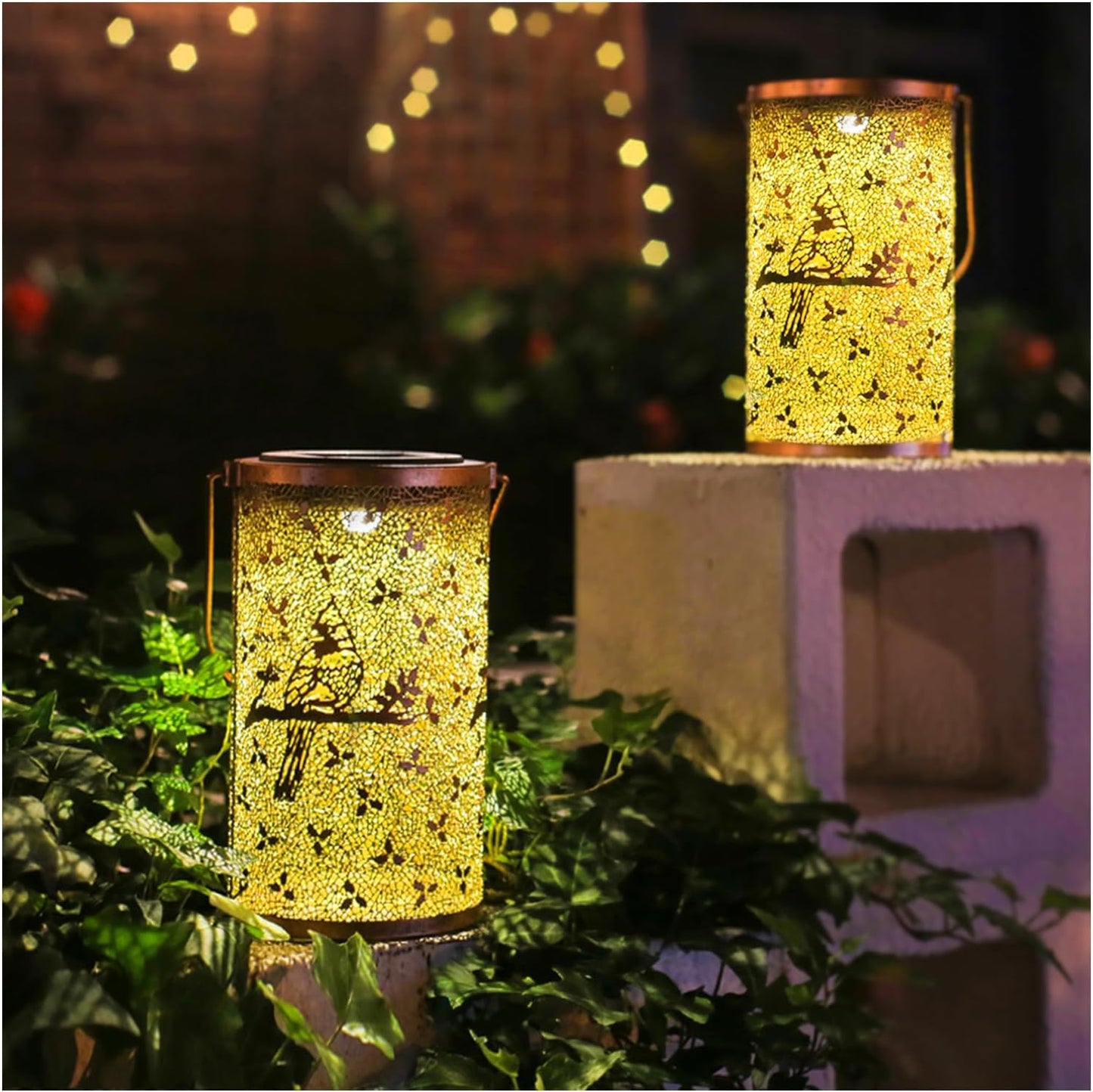 Cardinal Outdoor Solar Hanging Lanterns for Garden Decor