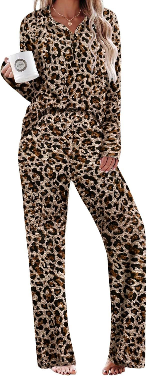 Ekouaer Womens Pajamas Set for Cozy Fall Nights and Lounging