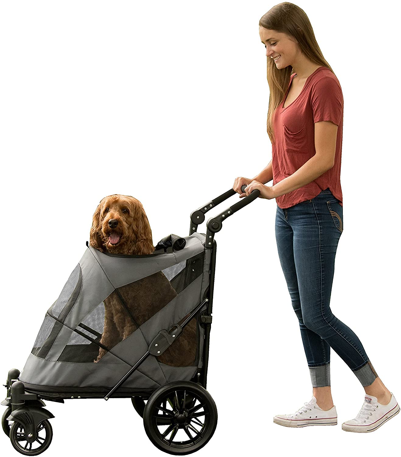 Pet Gear NO-Zip Pet Stroller with Dual Entry for Easy Access