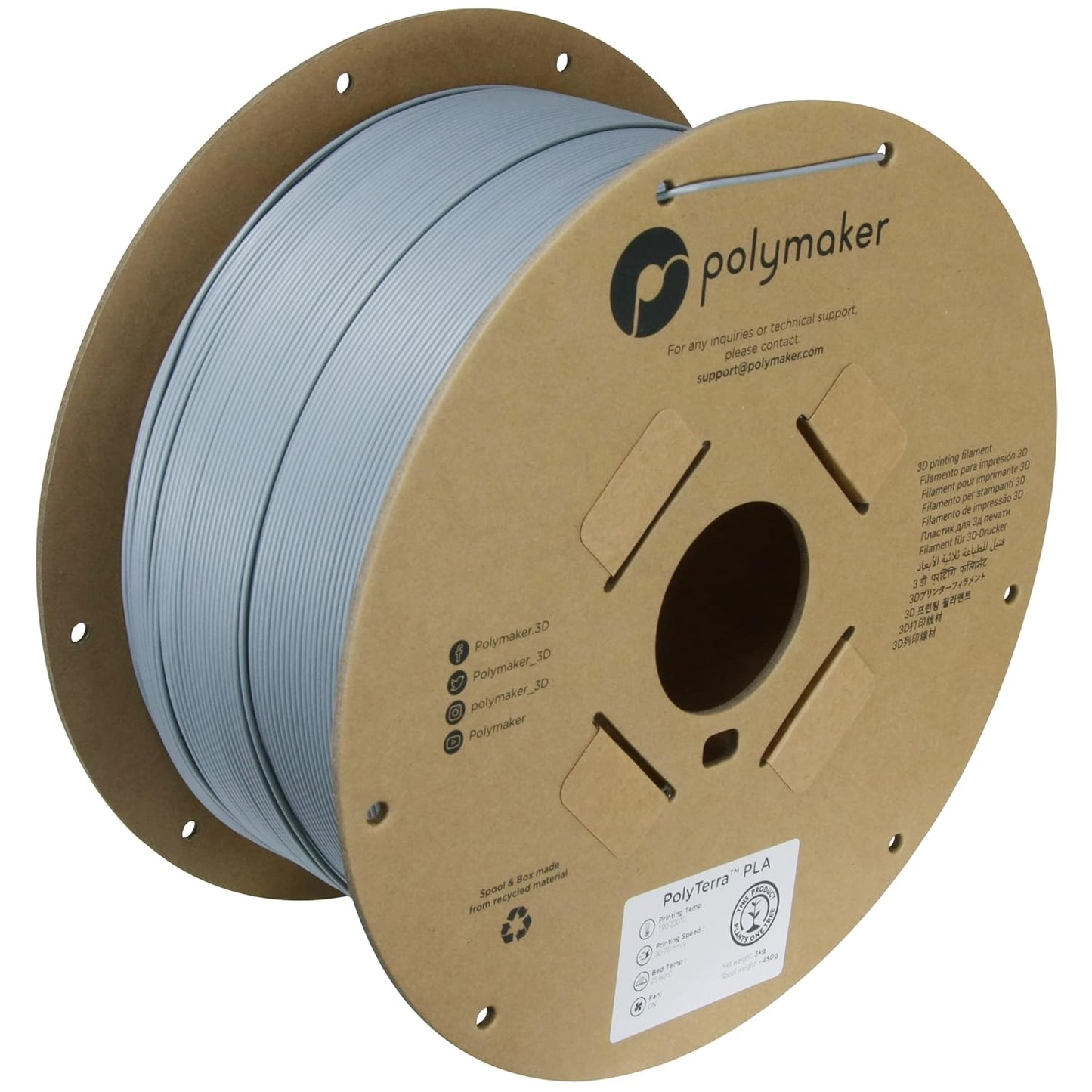 Polymaker Matte PLA Filament for Stunning 3D Prints in Grey