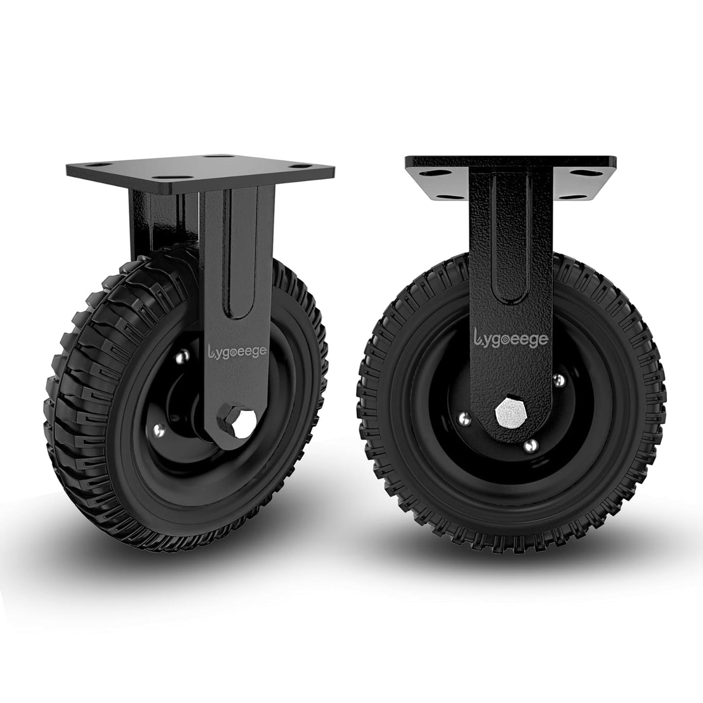 Fixed Heavy Duty Caster Wheel 8 Inch Solid Rubber 1000lb Capacity