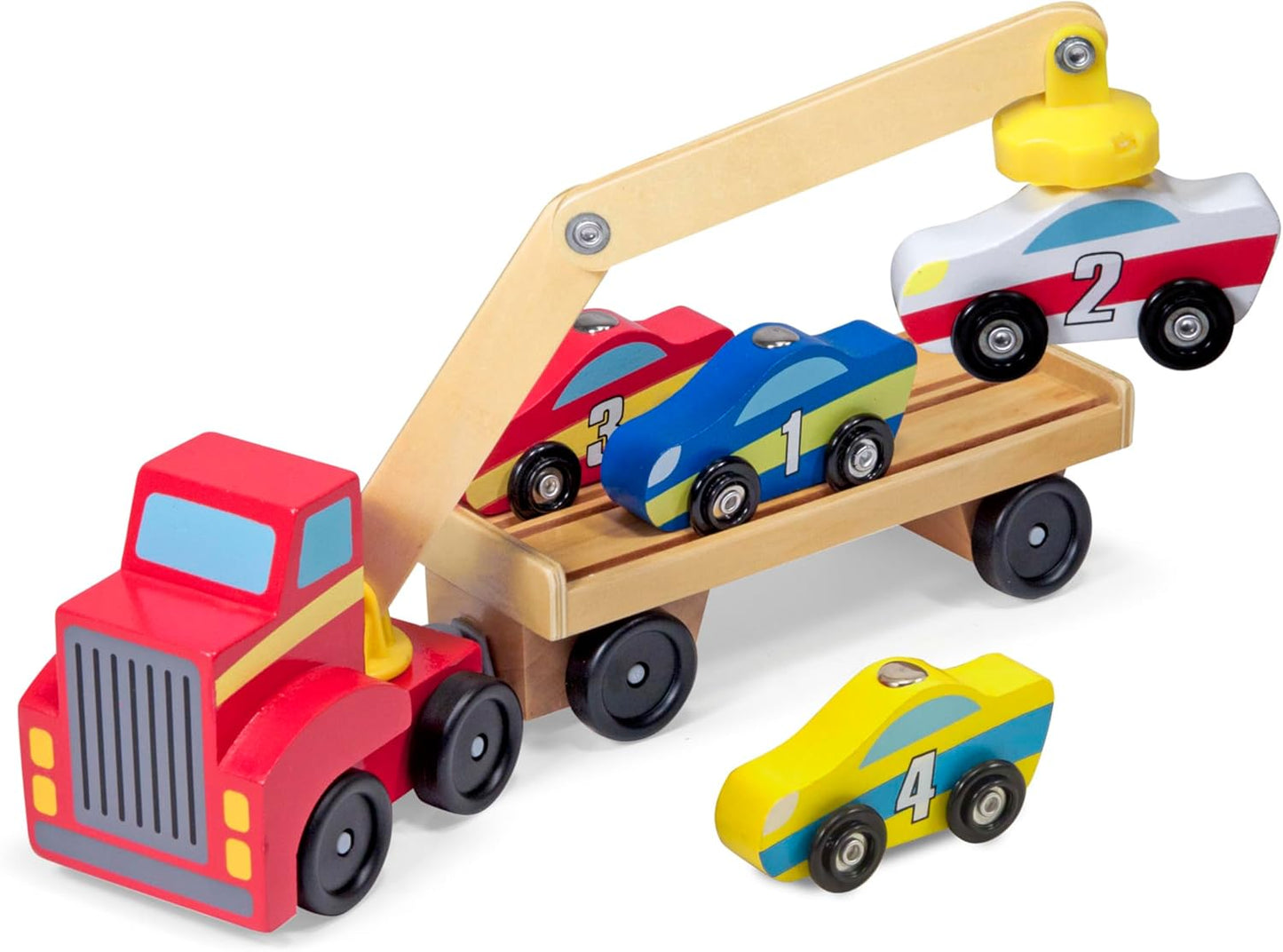 Melissa & Doug Wood Car Loader Set - 5 Vehicles
