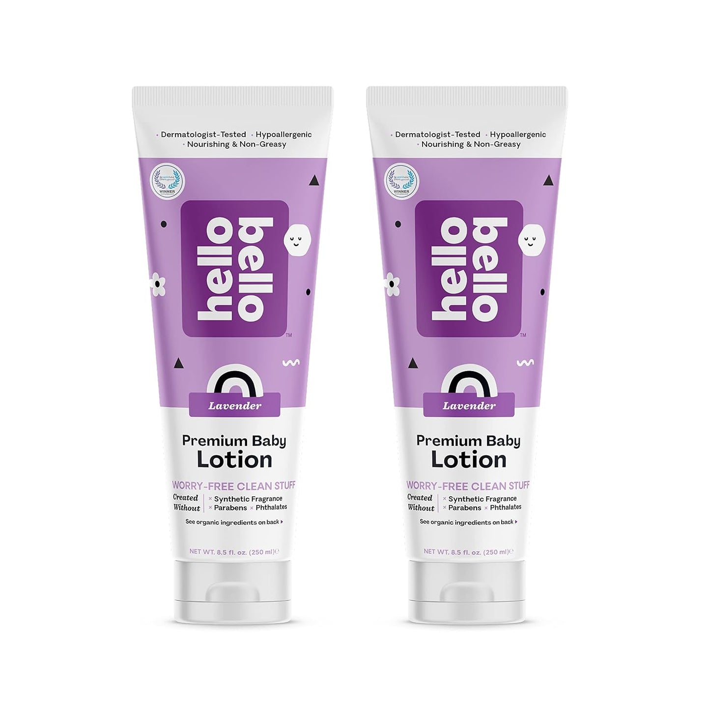 Hello Bello Vegan Baby Lotion I Moisturizing Lavender Scent I 17oz x2
