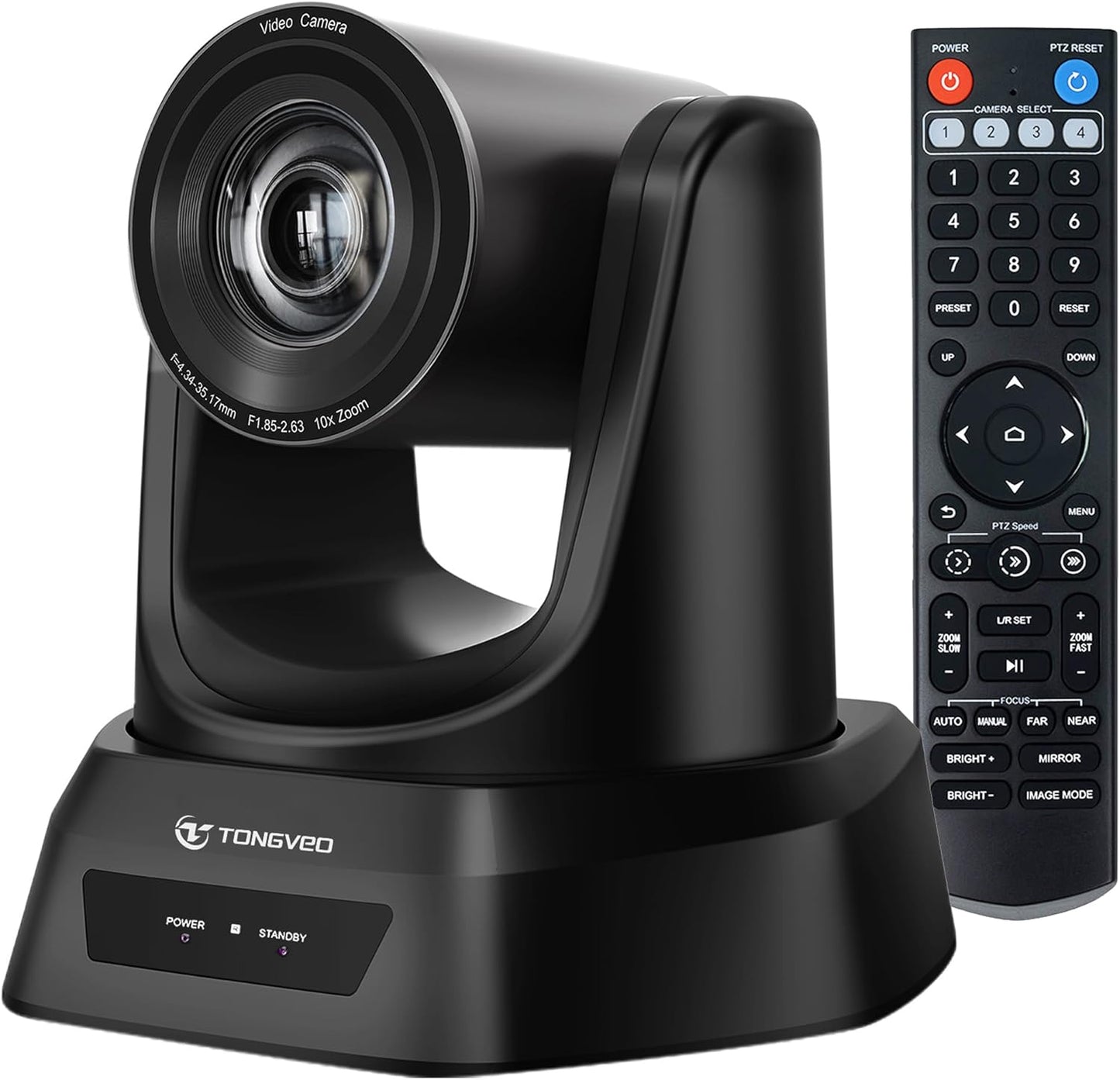 TONGVEO PTZ Camera with 10X Optical Zoom for Live Streaming