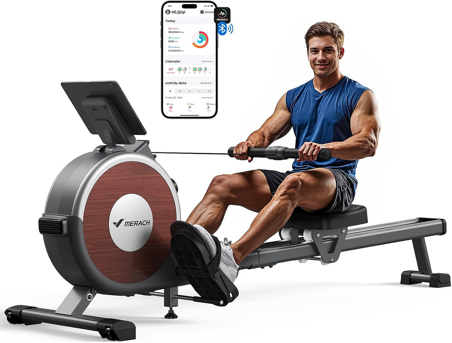 MERACH Magnetic Rowing Machine: Quiet 16-Level Resistance