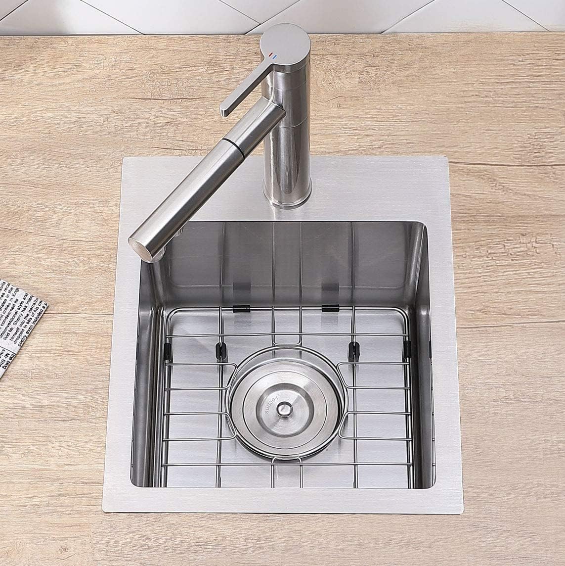 VCCUCINE Bar Sink Drop in for RVs, 13x15 Inch Stainless Steel