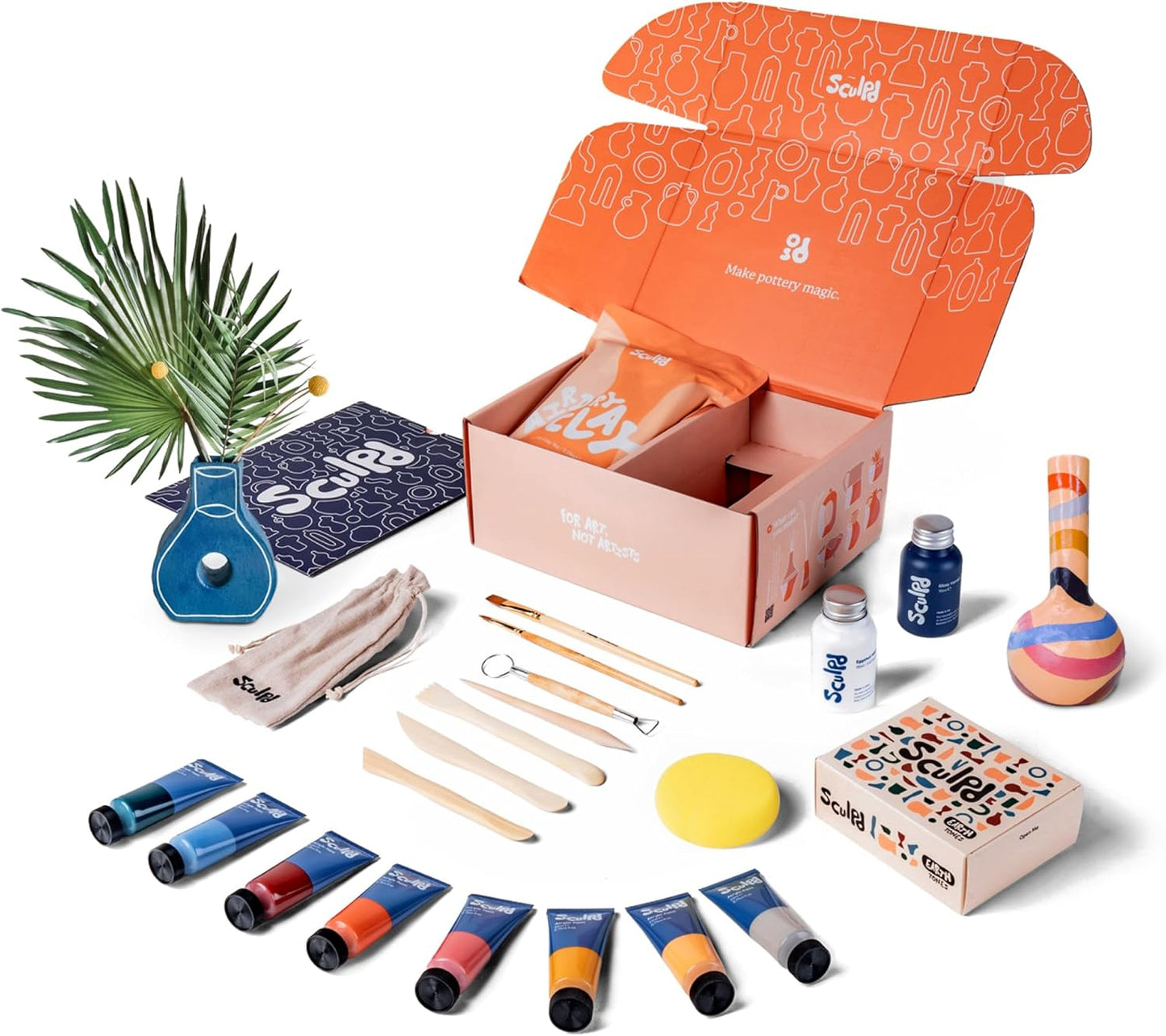 Sculpd Pottery Starter Kit - Complete Air Dry Clay Set for 2