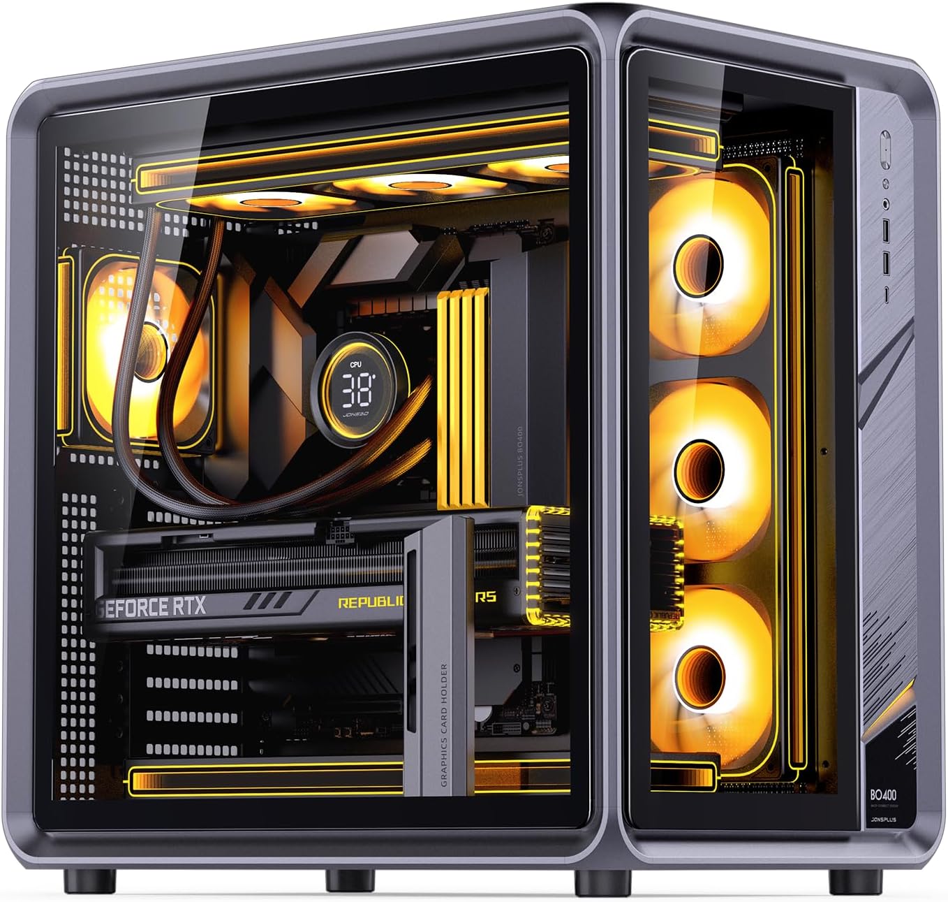 JONSBO BO400 ATX Mid Tower PC Case with Aluminum Frame Design