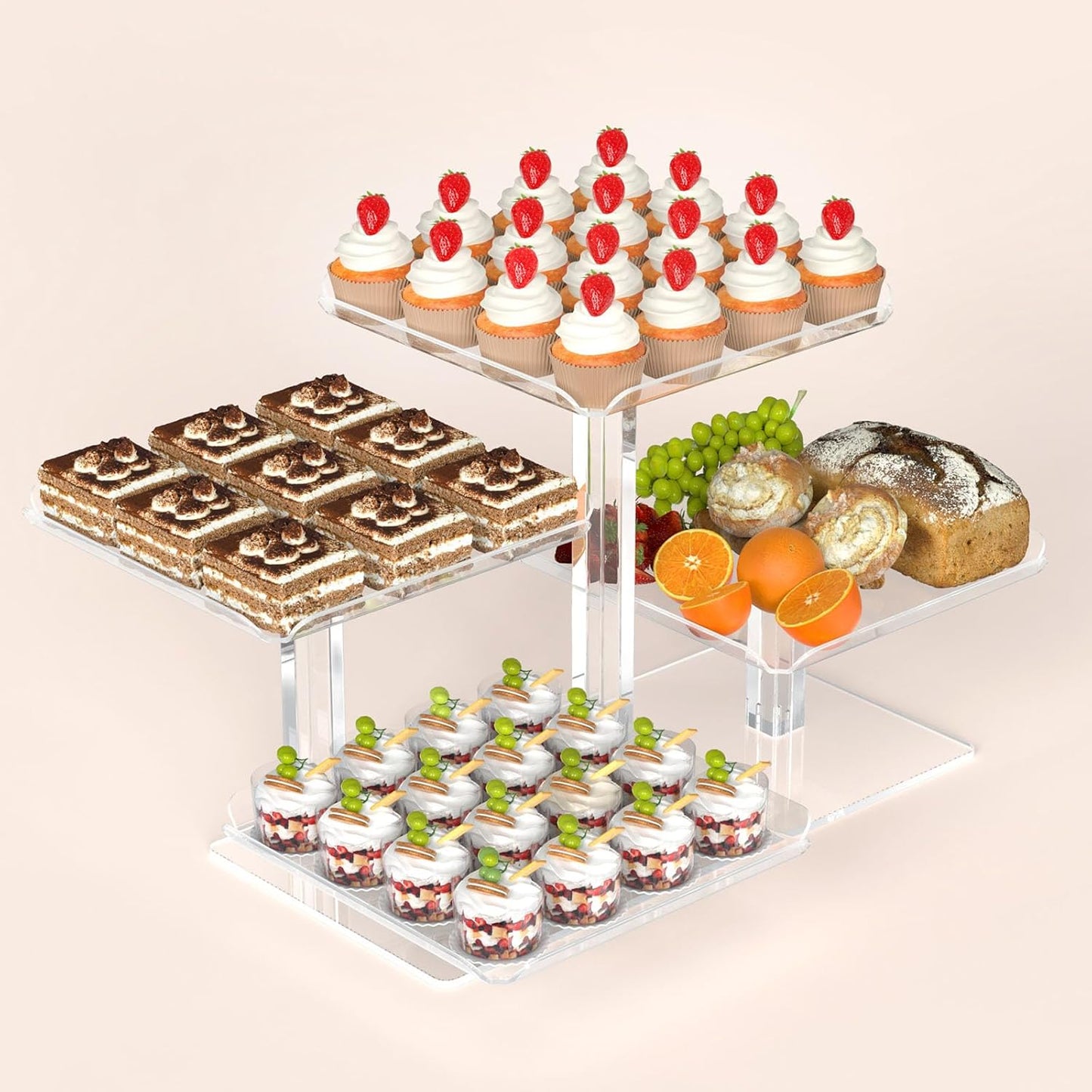 4 Tier Cupcake Stand for Elegant Dessert Display at Events