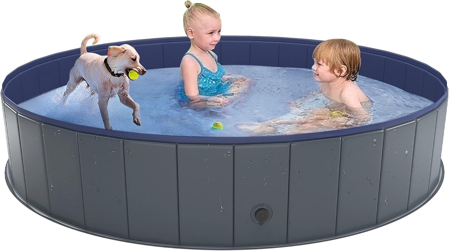 Niubya Foldable Dog Swimming Pool for Pets, 64 x 12 in
