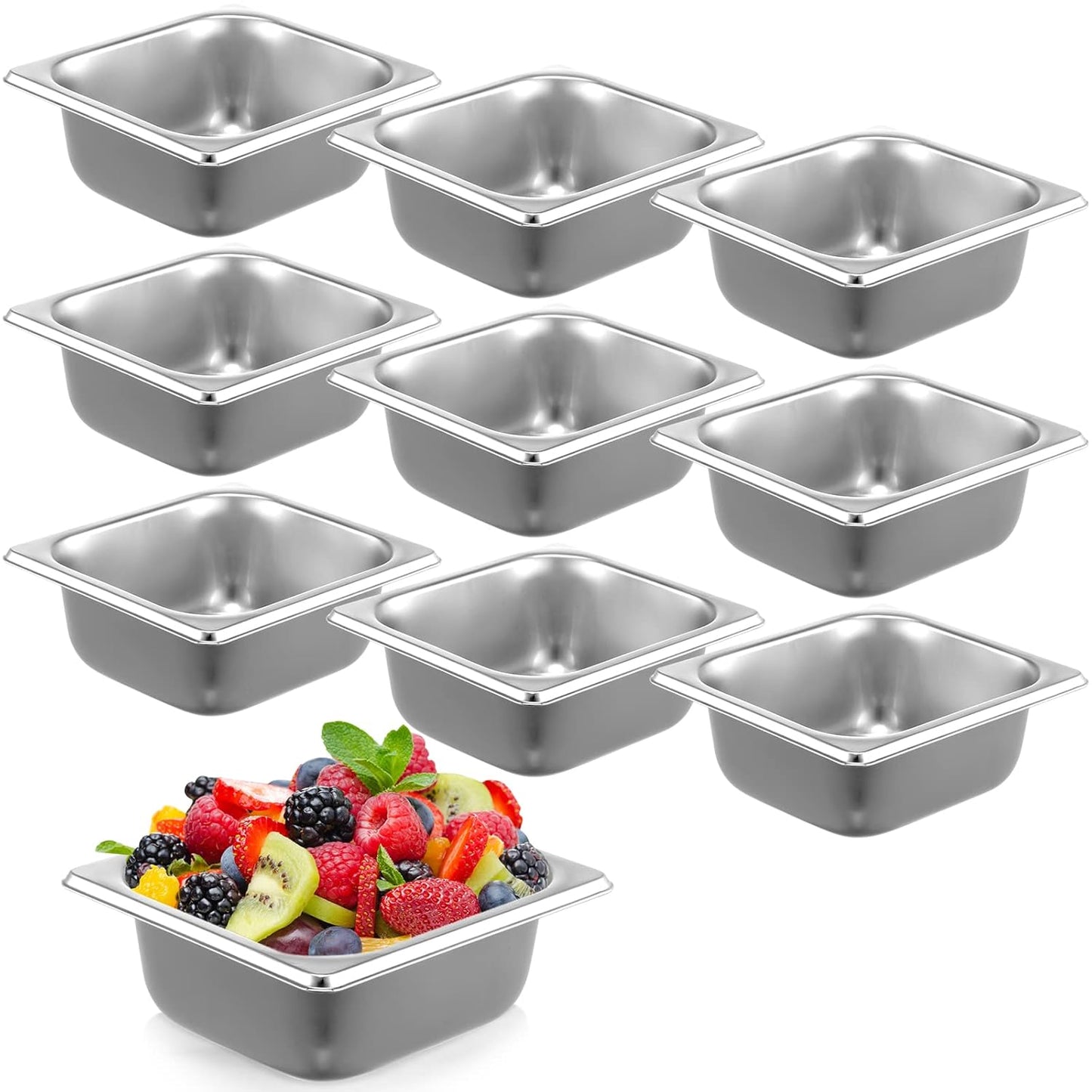 Stainless Steel Hotel Pans 10 Pack for Catering and Buffets