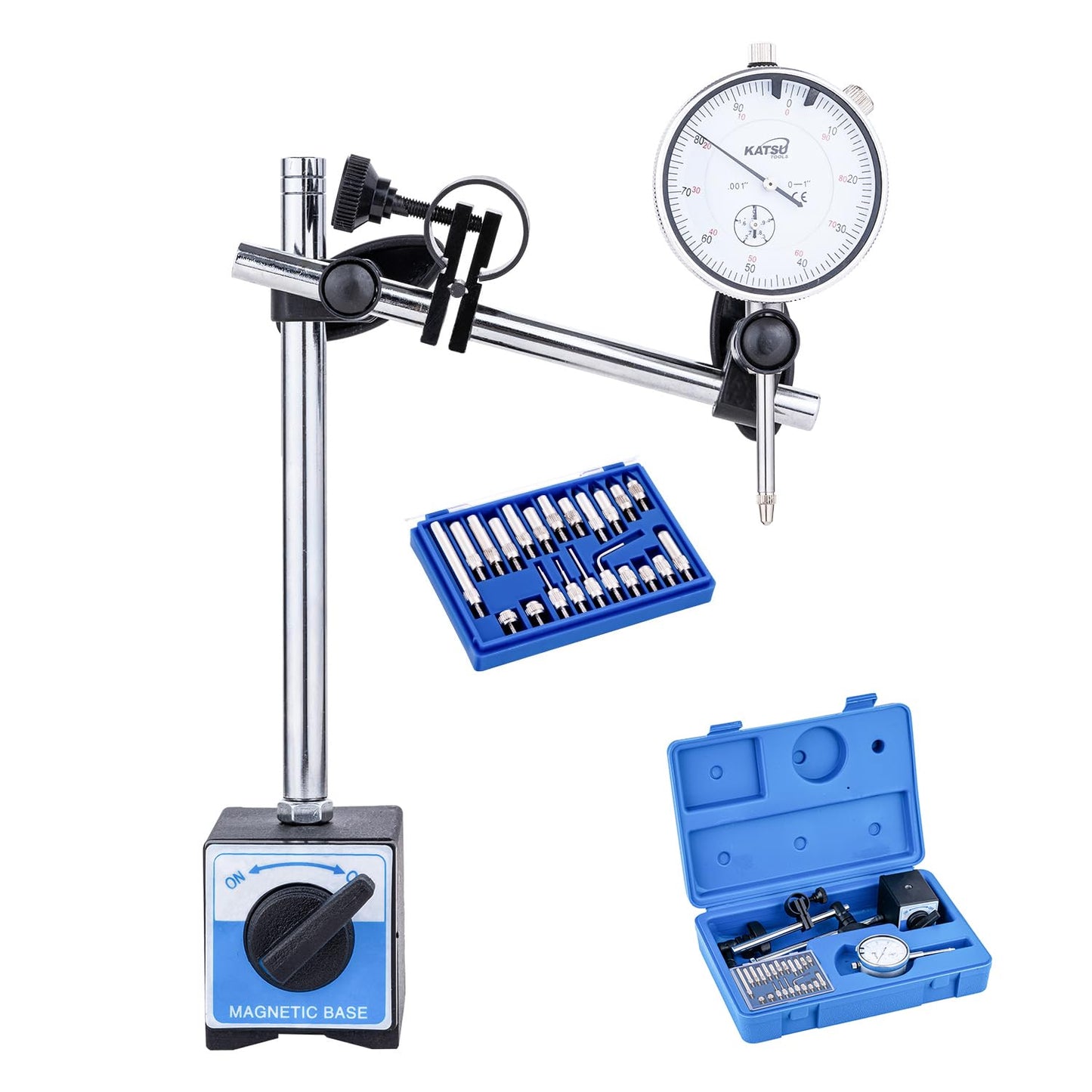 Precision Dial Indicator with Magnetic Base and 22 Points Set