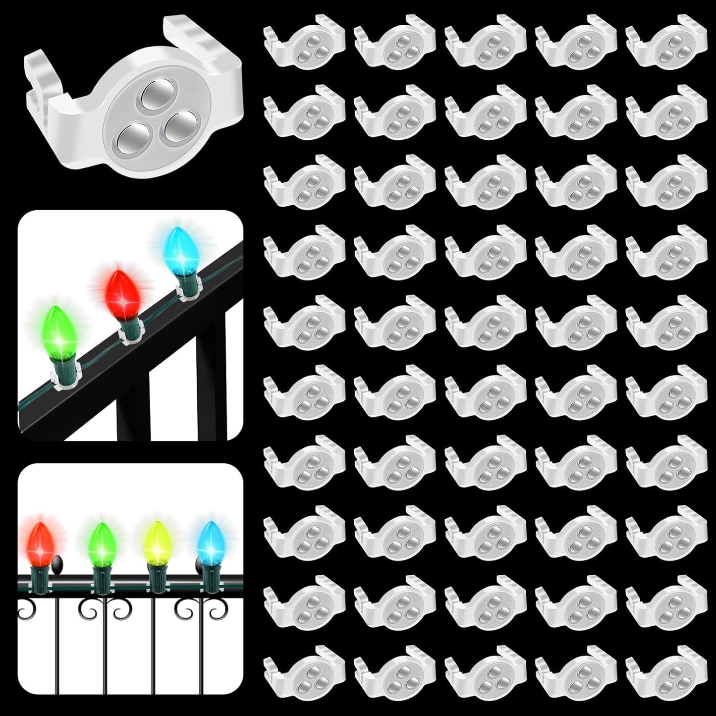 C9 Magnetic Christmas Light Clips for Easy Holiday Decorating