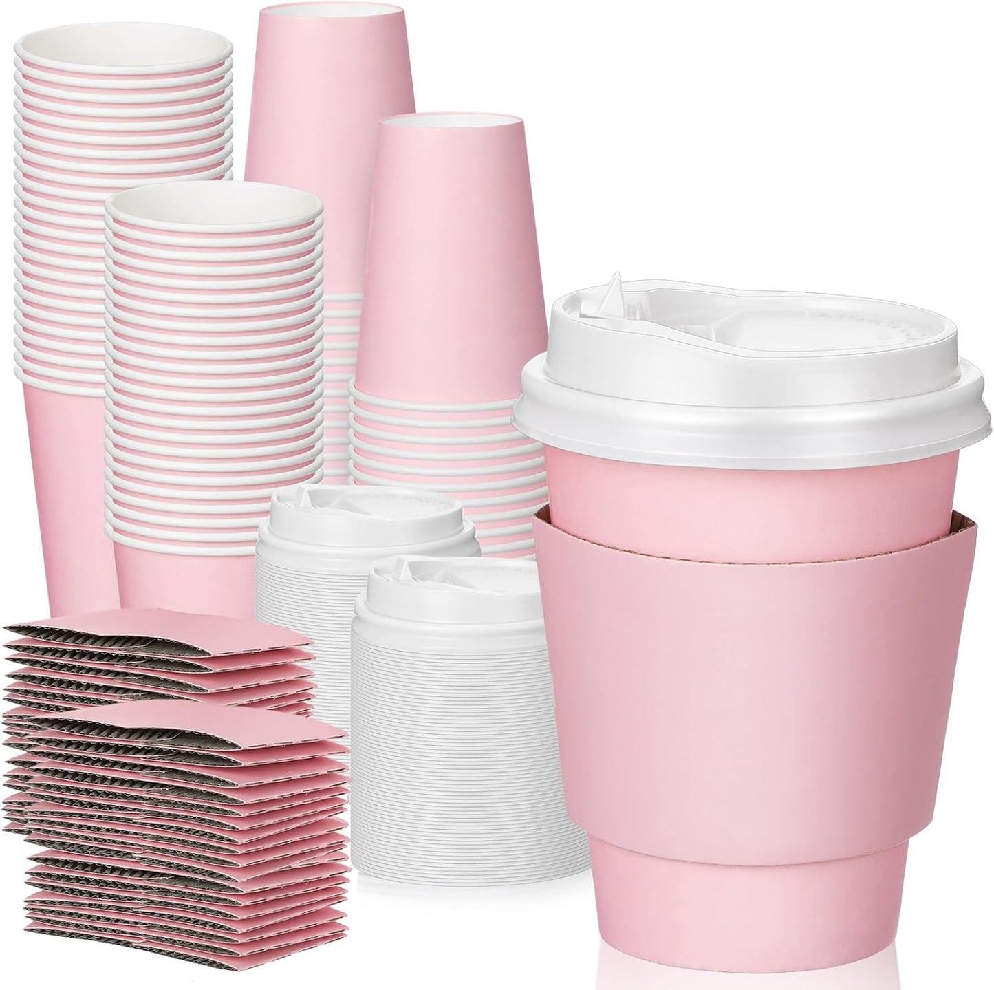 Patelai 100 Pcs Disposable Coffee Cups for Hot and Cold Beverages