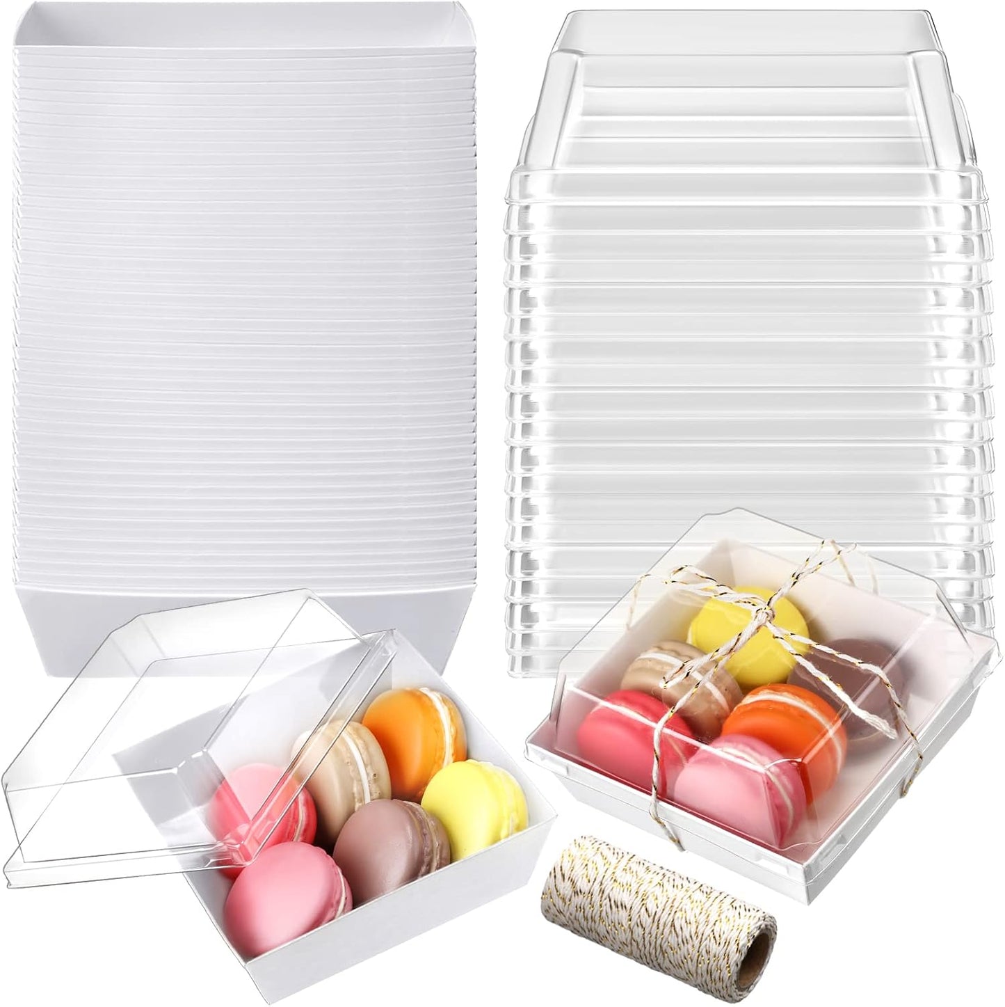 Jetec 150 Pack Charcuterie Boxes with Clear Lids for Desserts