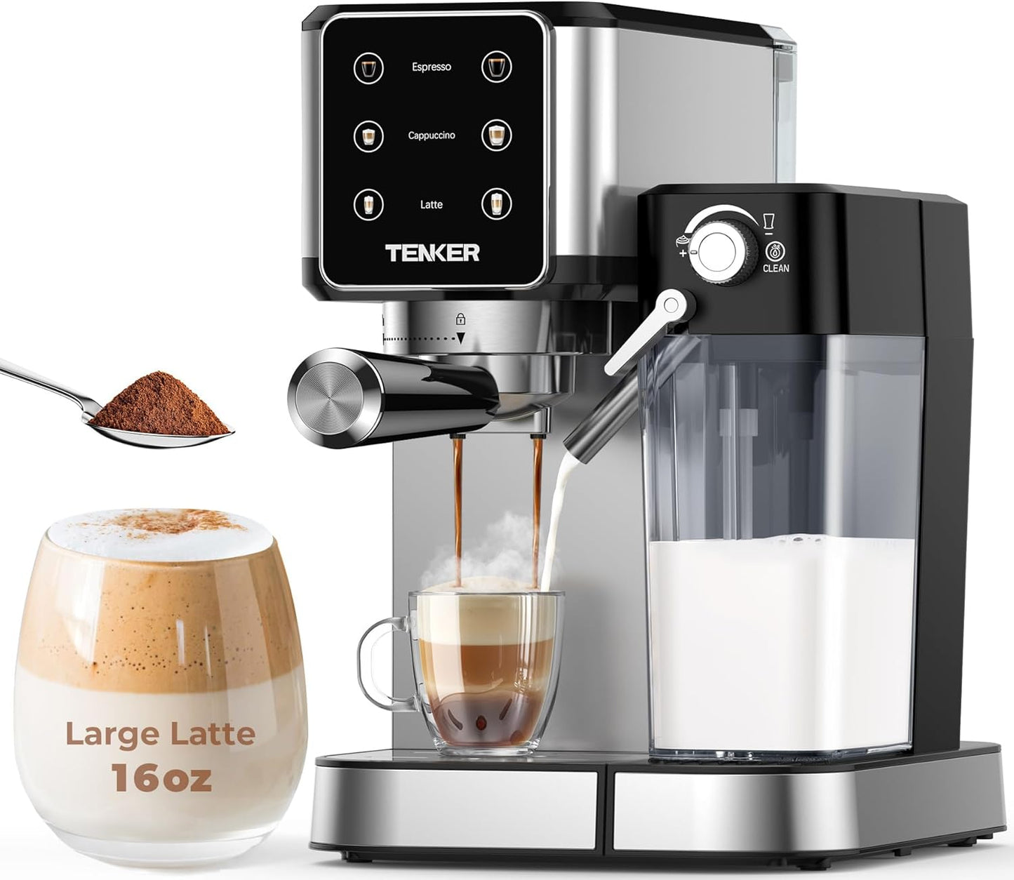 20-Bar Espresso Machine with Frother - Ideal for Home & Office