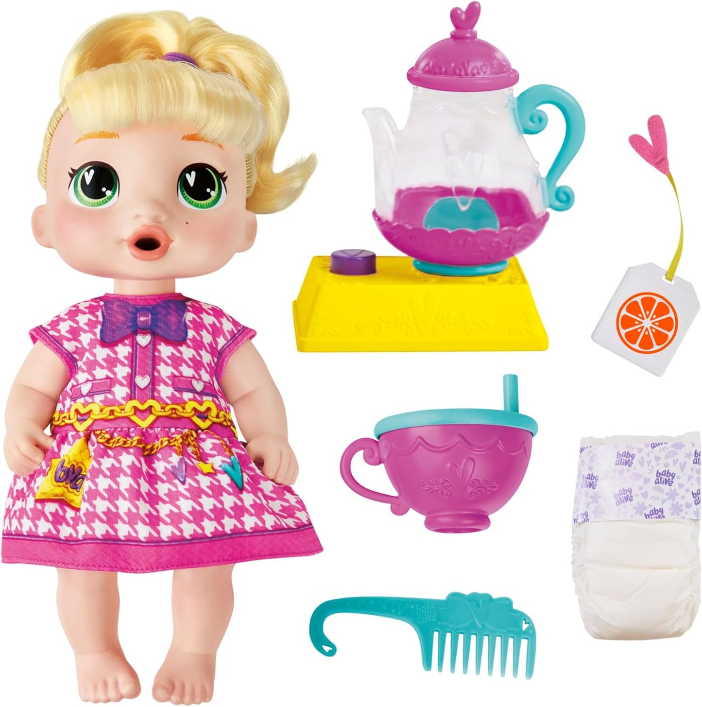Bubbly Tea Party Baby Doll - Fun Teapot Accessories!